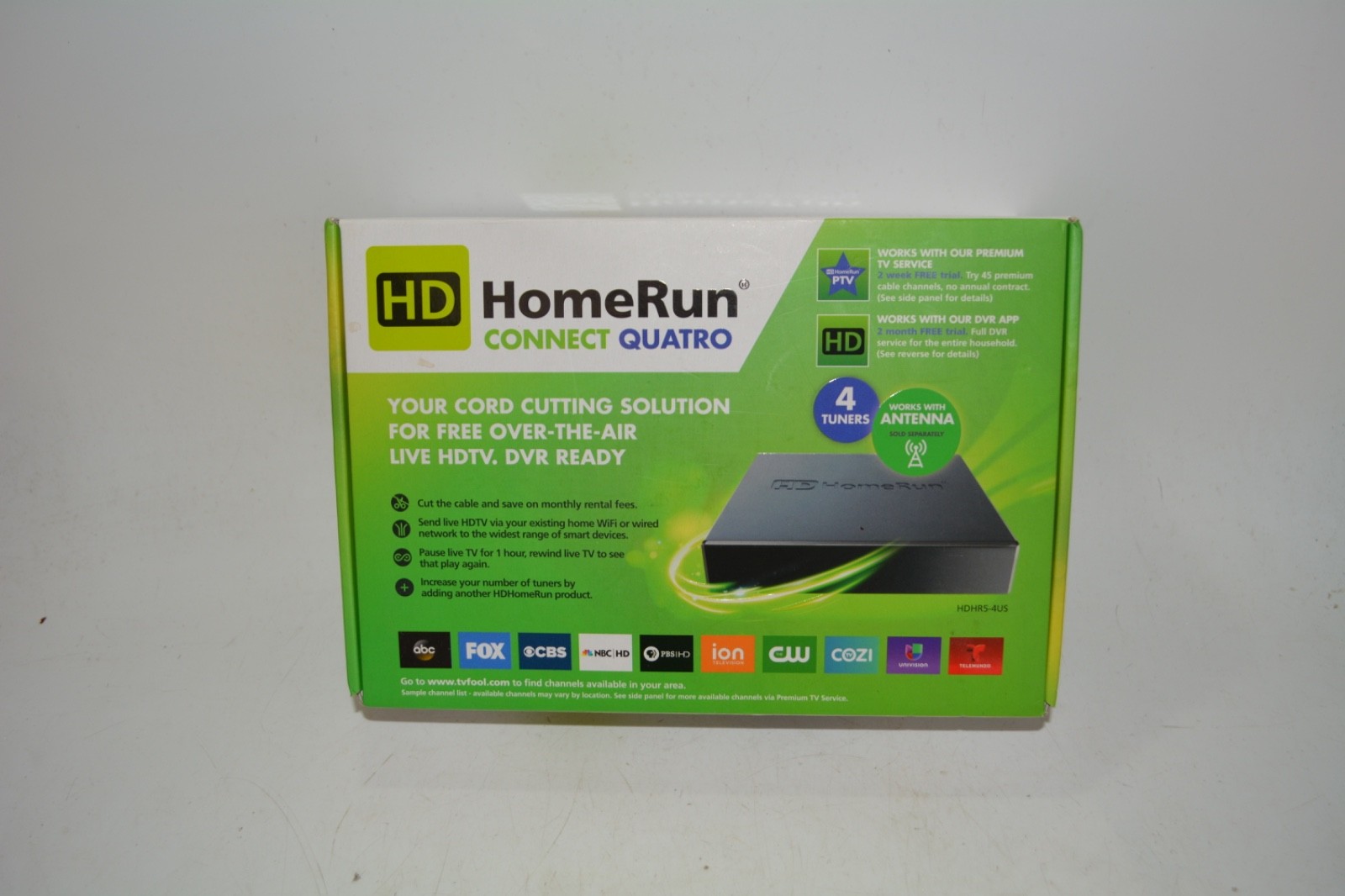 HDHomeRun CONNECT QUATRO 4‑Tuner OTA Digital TV Network Receiver – New Unused