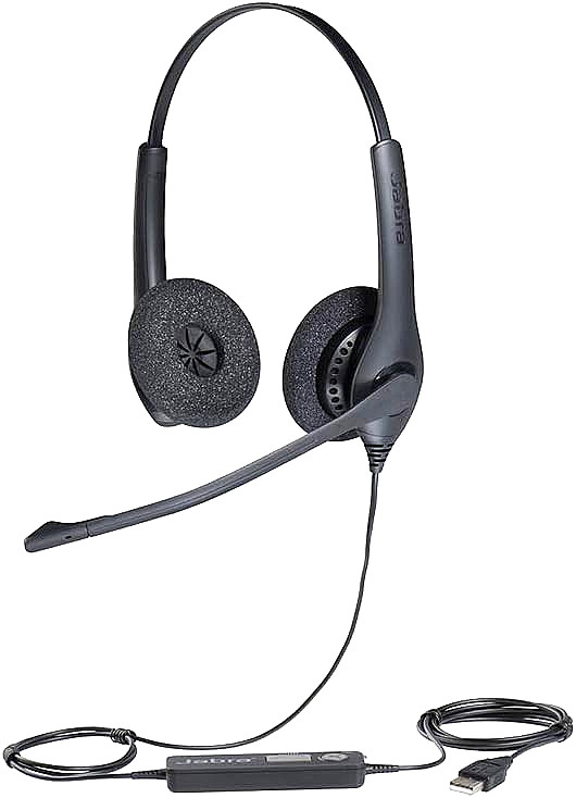 Jabra Biz 1500 Duo Stereo USB Wired Professional Headset w/ Playback Controls
