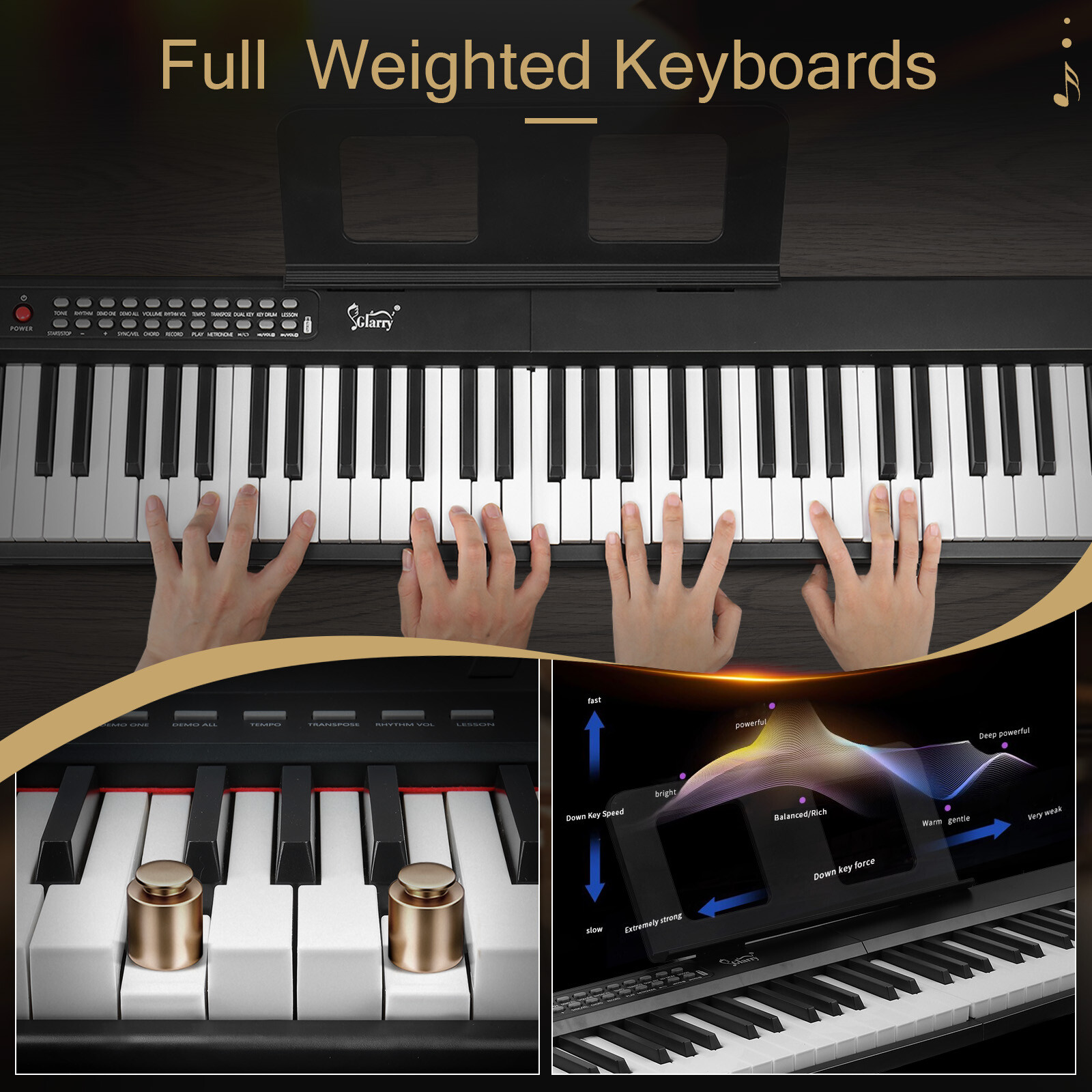 88 Key Half Hammer Keyboard Foldable Bluetooth Portable Electric Piano