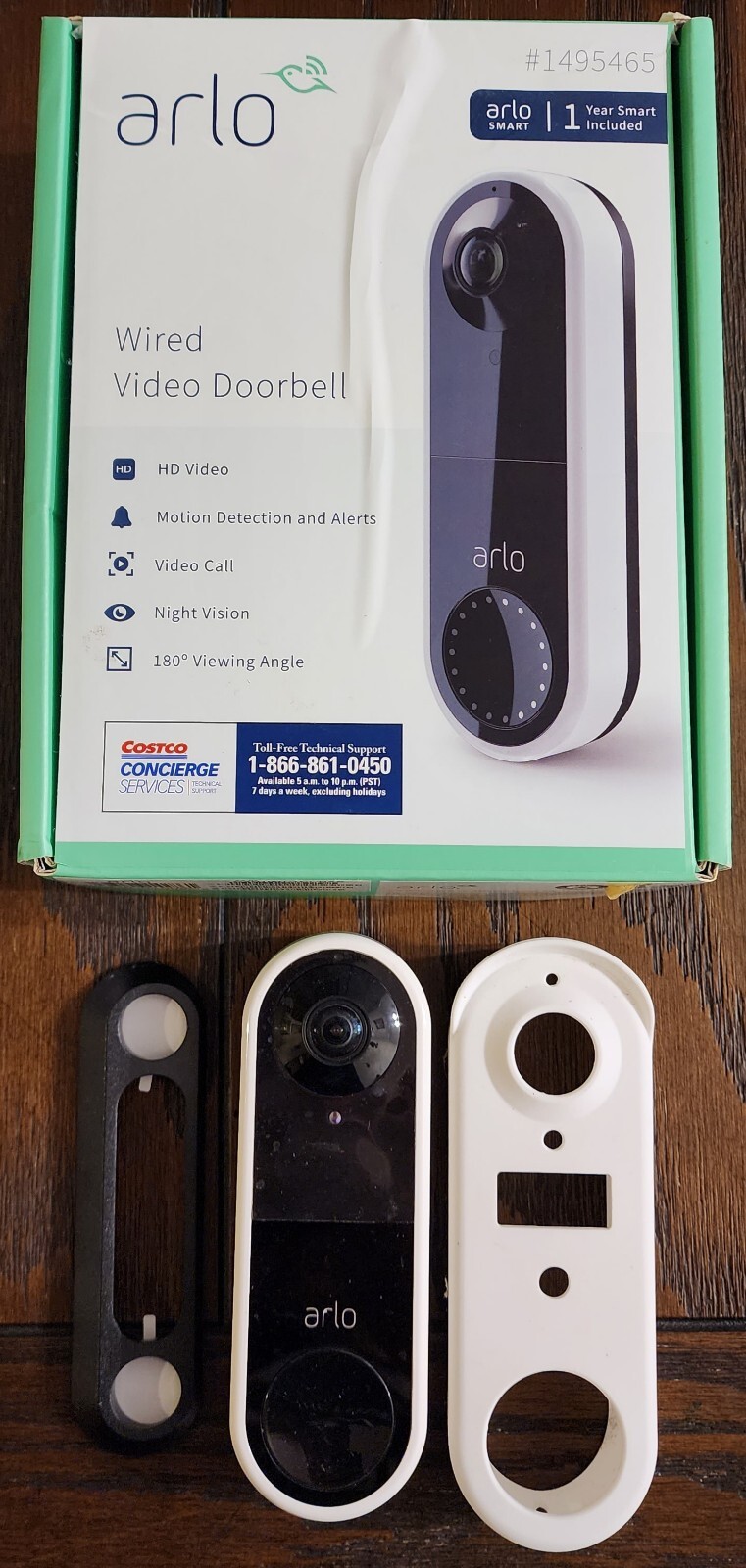 Arlo AVD1001-100NAS Wired Motion Detection Night Vision HD Video Doorbell