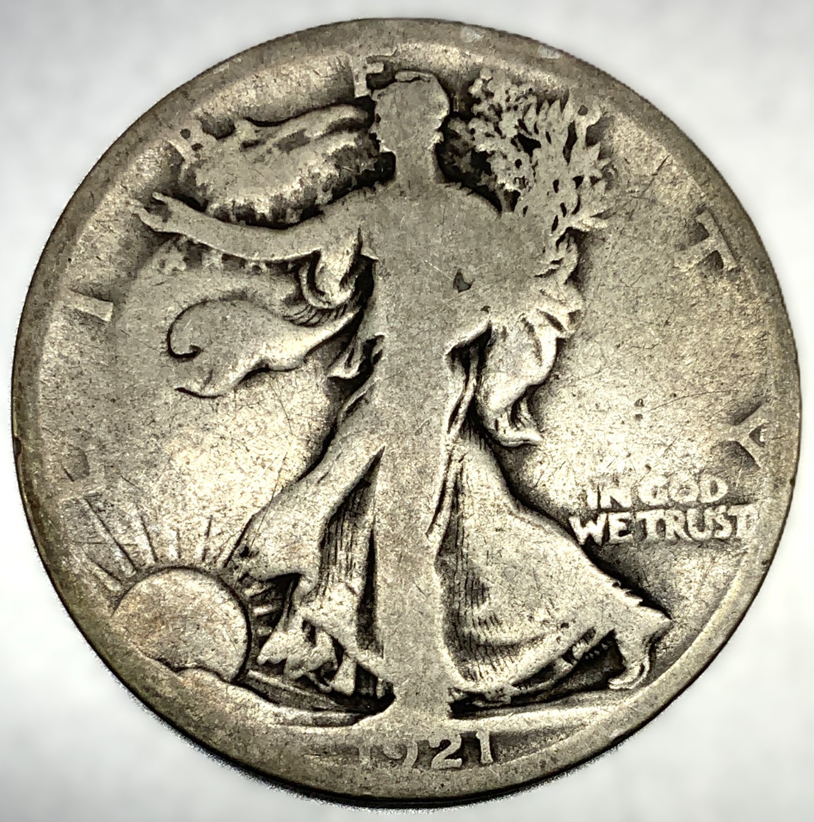 1921-S Liberty Walking Silver Half Dollar G Good 50c Coin Key Date - 4032