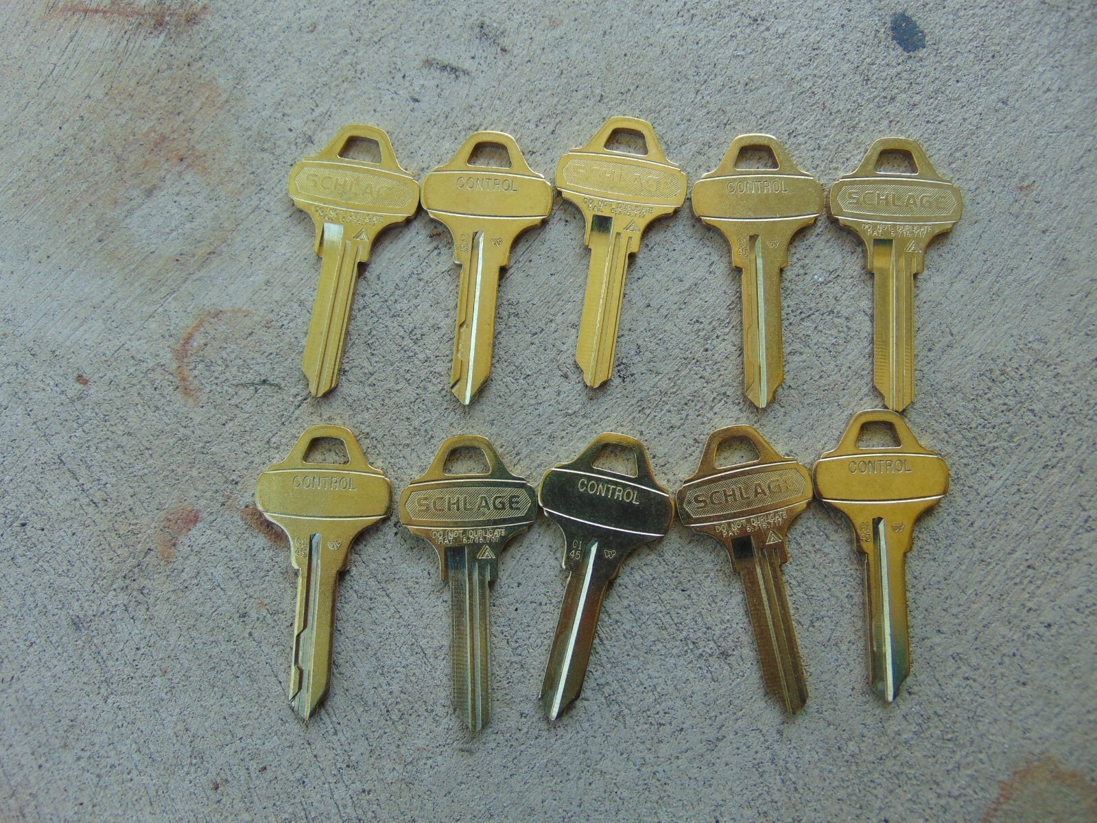 10  KEYS  CONTROL  EVEREST SCHLAGE C145  KEYS UNCUT    LOCKSMITH