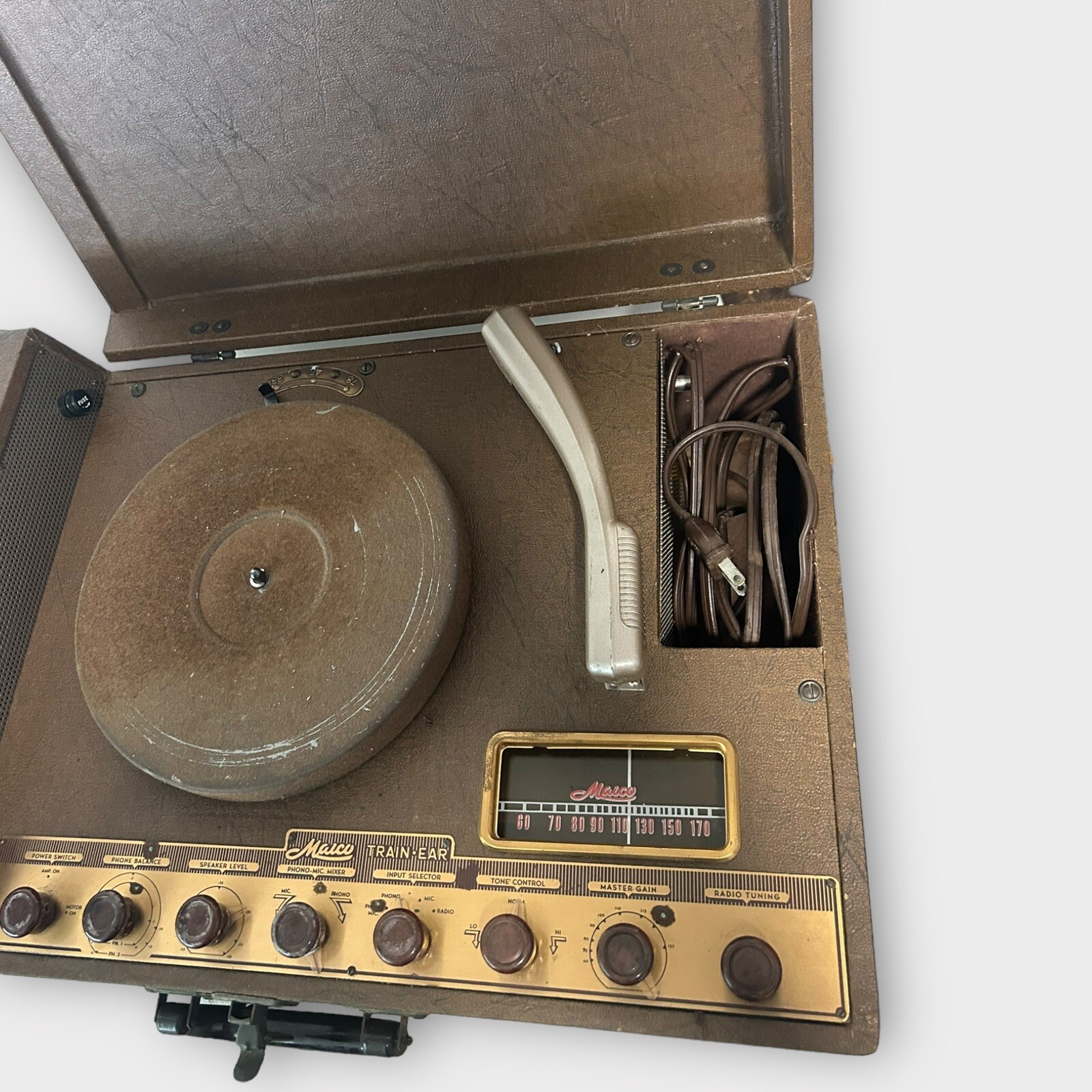 Vintage Maico Train Ear Record Player Turntable Radio