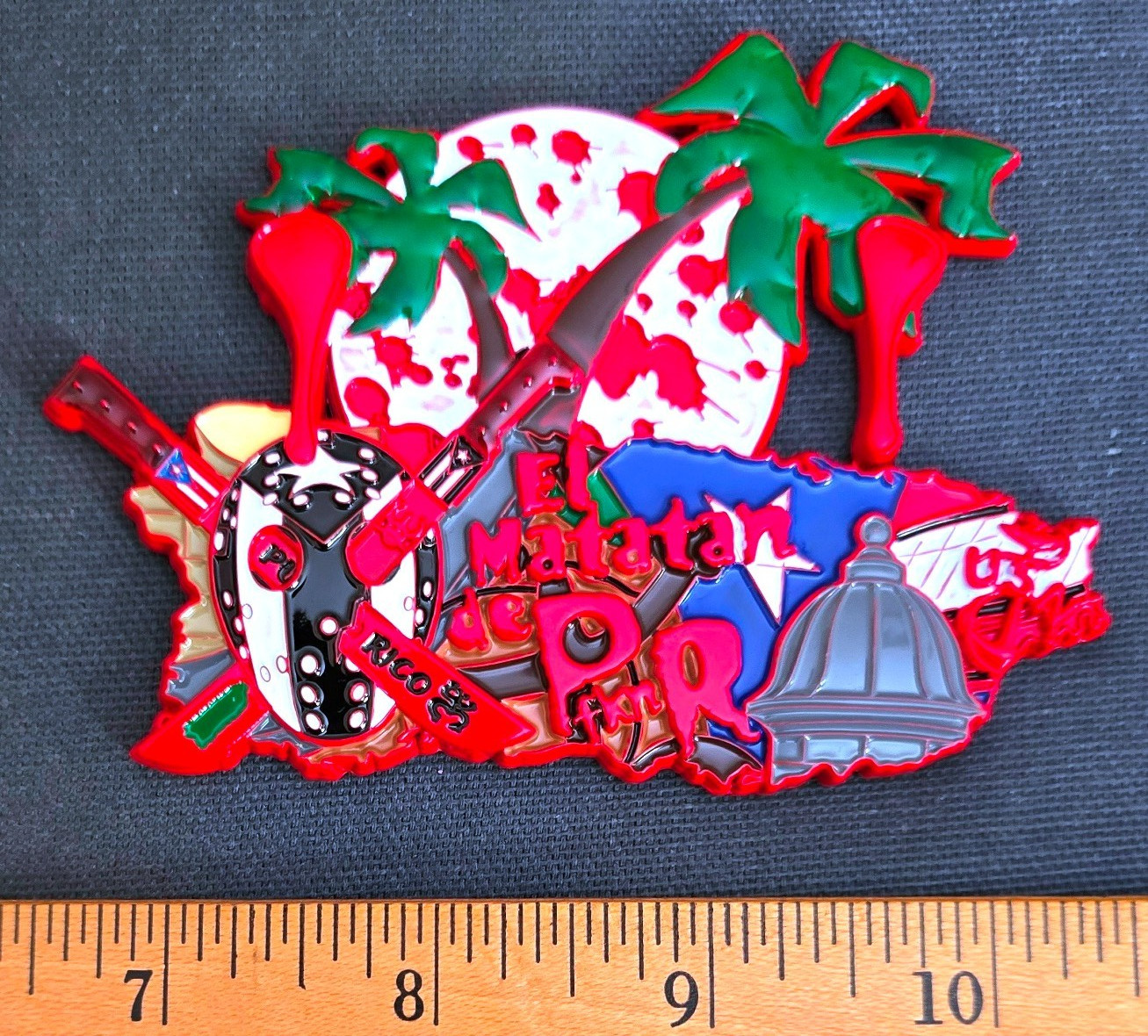 Awesome 3" USN Navy Chiefs Pride CPO Challenge Coin Puerto Rico Red