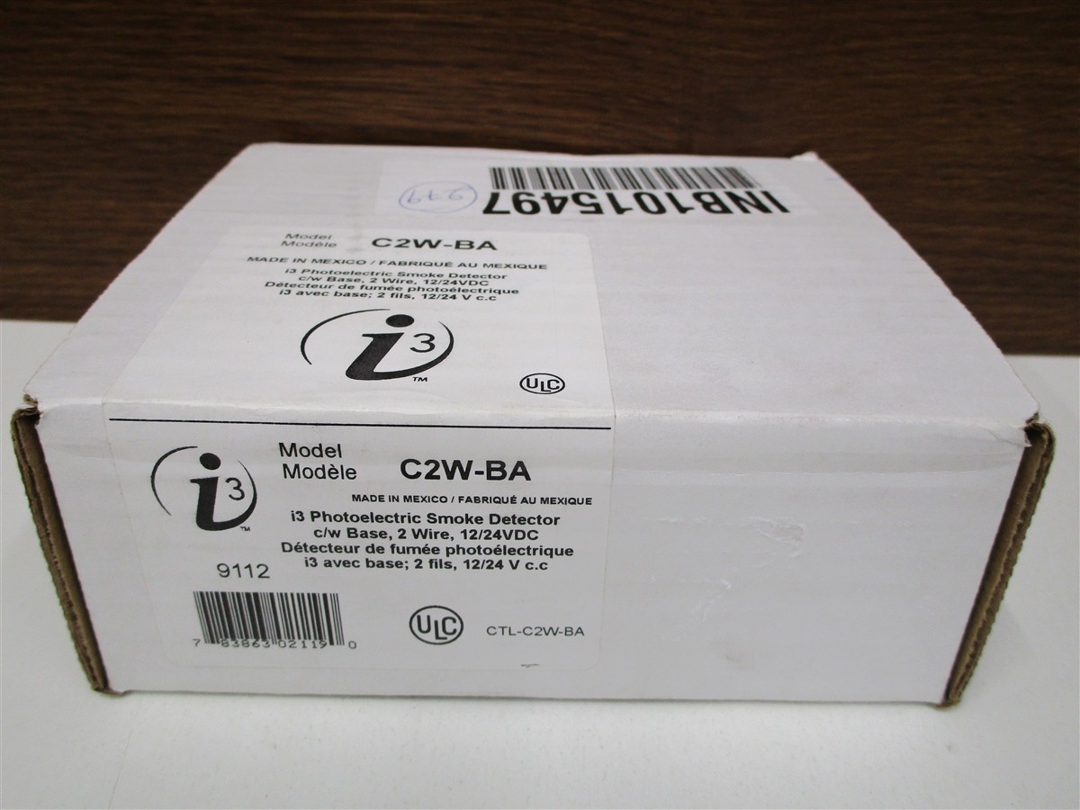 SYSTEM SENSOR I3 C2W-BA Photoelectric Smoke Detector 2 wires 12/24VDC c/w base