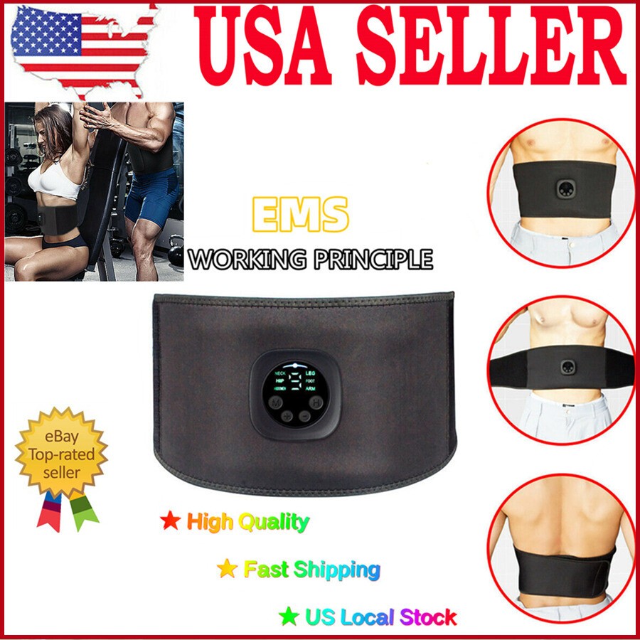 ABS EMS Stimulator Muscle Abdominal Toner Trainer Belt Fitness Workout Equipment