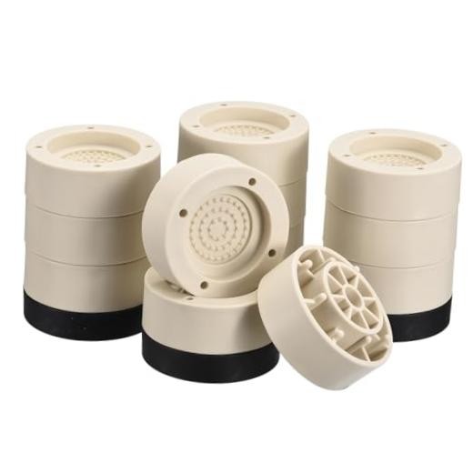 Round Furniture Risers 4 Set, Height Adjustable Bed Lifts Risers 3.35" Apricot
