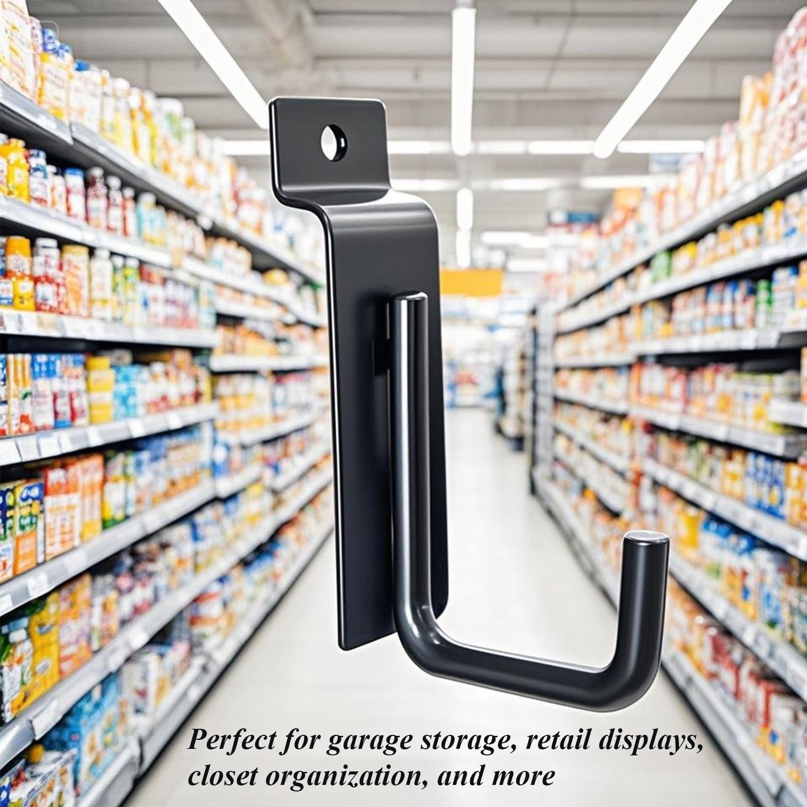 25 PCS J Shaped Slatwall Hooks Pegboard Gridwall Heavy Duty Shelf Brackets