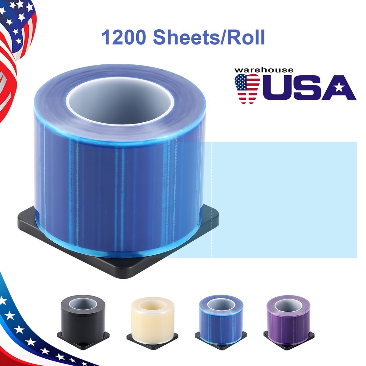 1200 Sheets/Roll Dental Barrier Film 4"x6" Universal Self-Adhesive Perforated