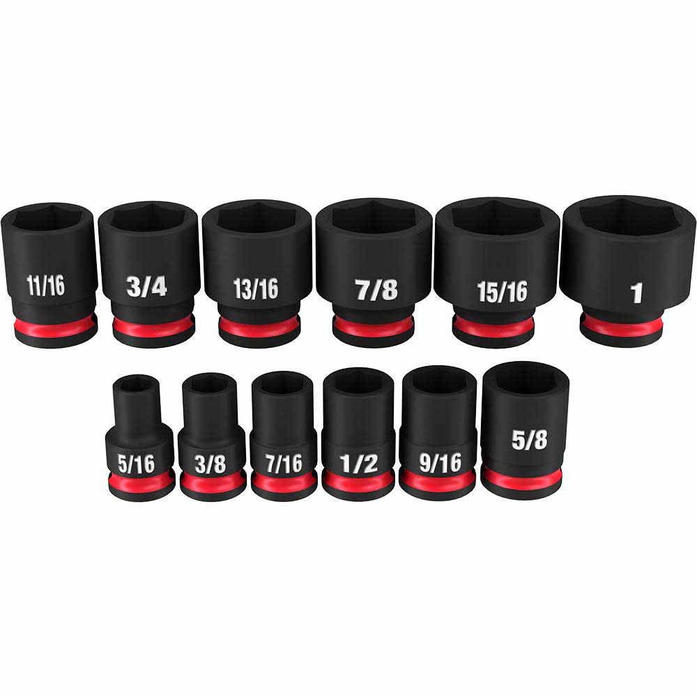 Milwaukee 49-66-7005 12PCSHOCKWAVE Impact Duty 3/8" Drive SAE 6 Point Socket Set