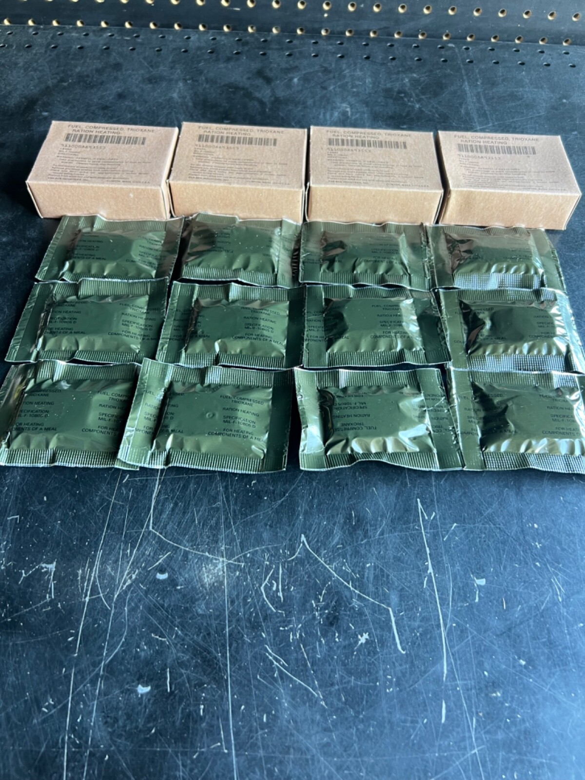 TRIOXANE MILITARY ISSUE LARGE  COMPRESSED FUEL BARS - 4 BOXES 12 BARS TOTAL- NIB