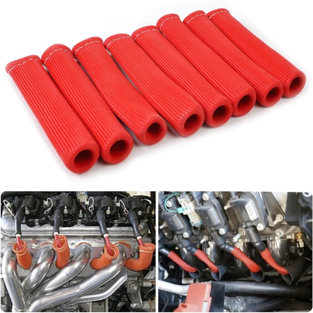 8Pcs Spark Plug Wire Heat Sheild Cover Compatiable with GM Chevy GMC Plymouth