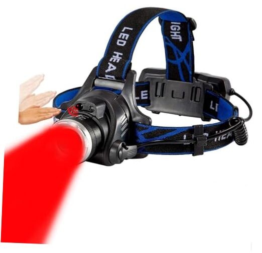80000 Lumens Rechargeable Headlamp Hunting Red Light,Super Bright LED