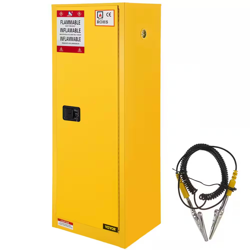Flammable Safety Cabinet 18 In. W X 18 In. D X 35 In. H Galvanized Steel Adjusta