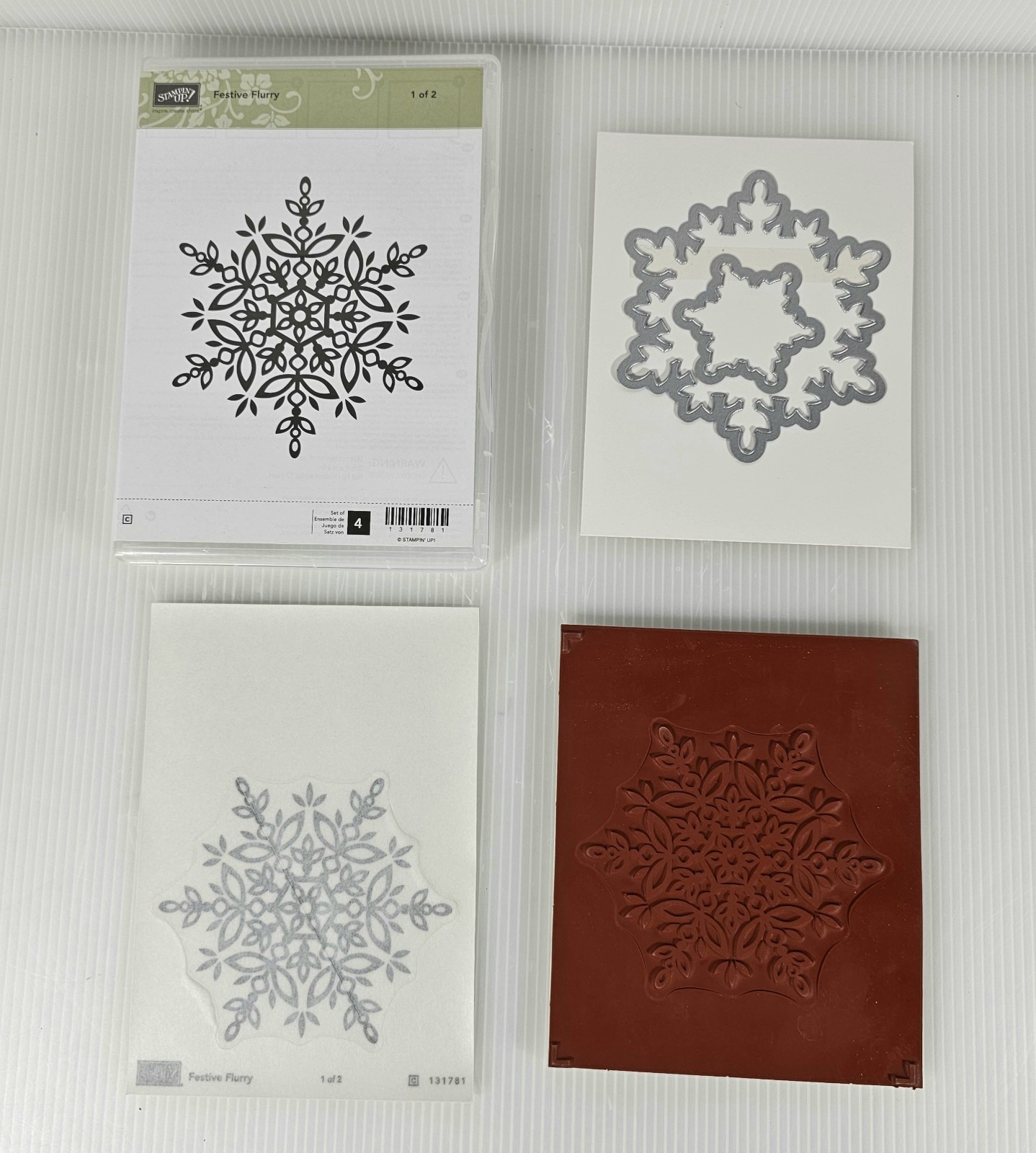 New Stampin' Up! FESTIVE FLURRY Stamp Set 1 with Die