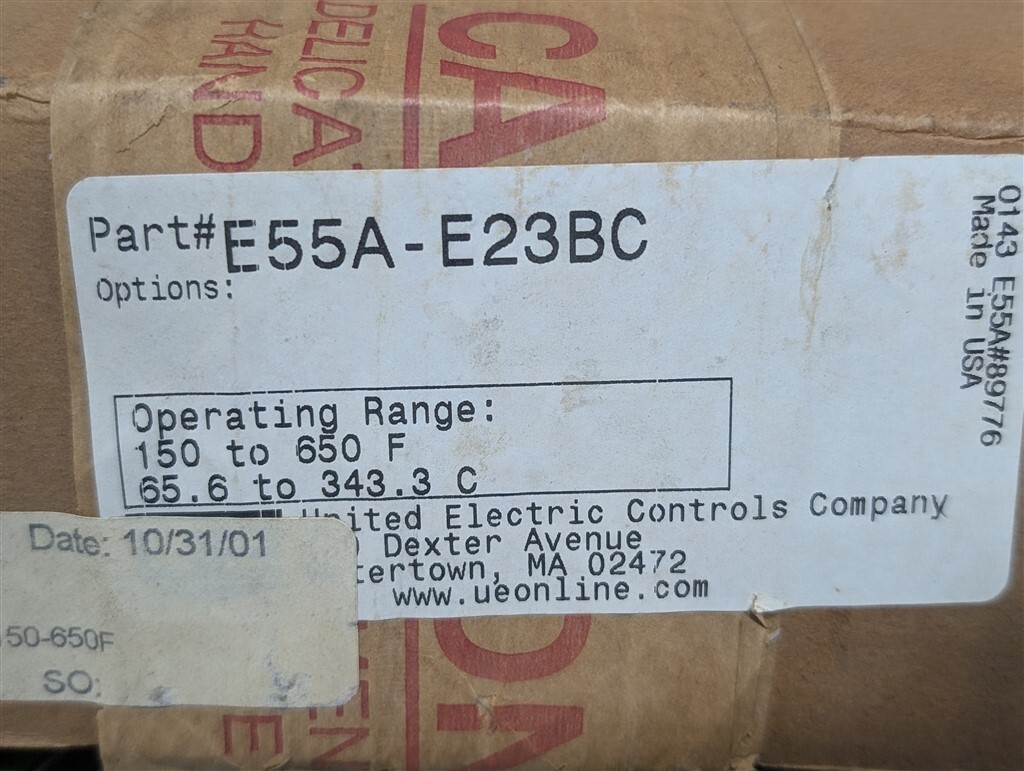 NEW United Electric E55A-E23BC Temperature Switch with Probe
