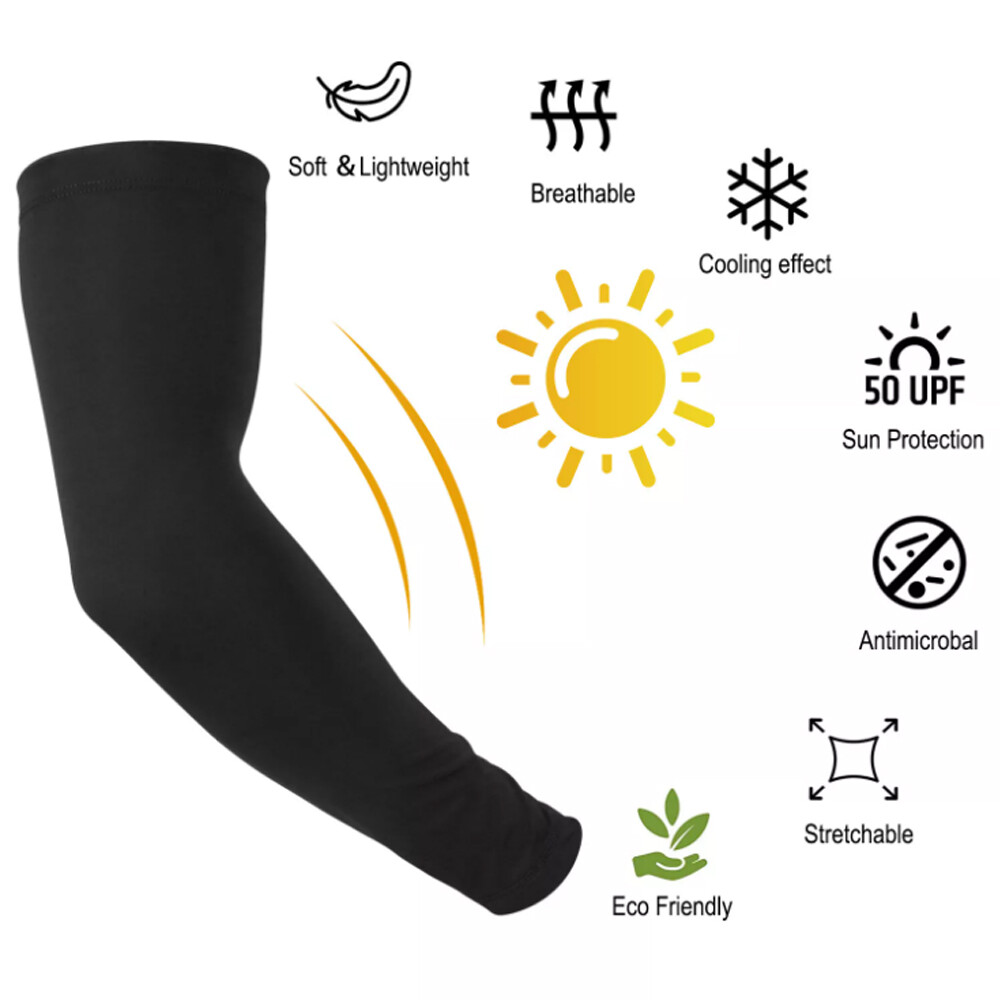 3PCS Basketball Football Unisex Cooling Arm Stretch Sleeves UV Sun Protection US