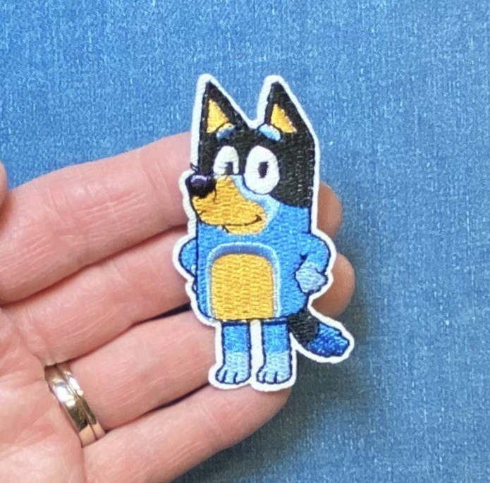 Bluey Embroidered Iron on Patch, 2.75" by 2.55"