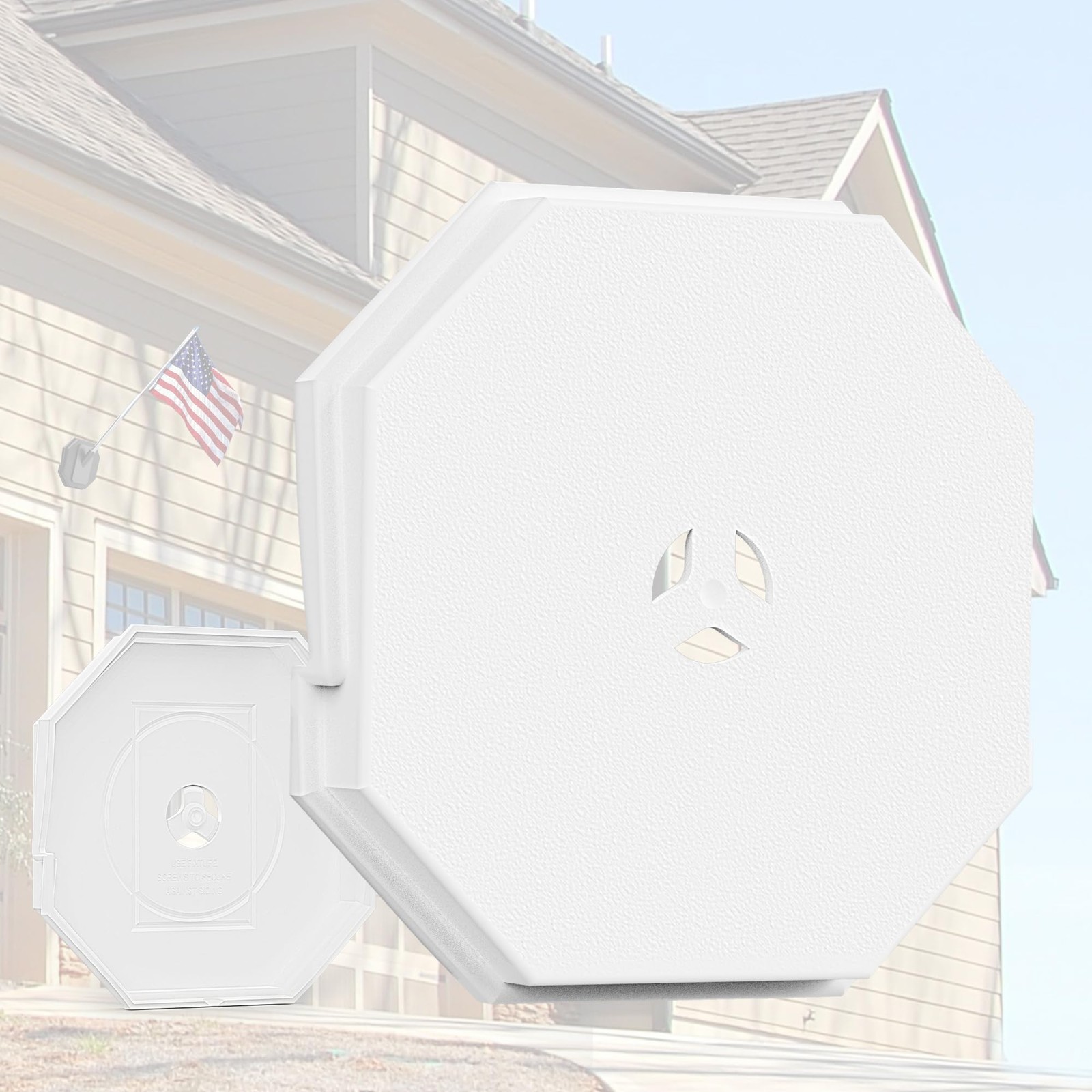 Vinyl Siding Light Mounting Blocks, 130110006001 Octagon 1 Pack White, White