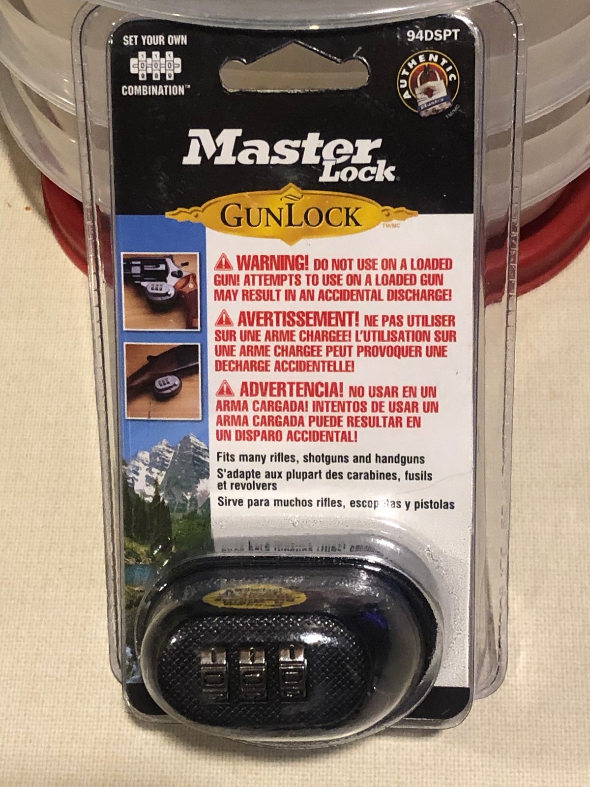 New 94DSPT MasterLock Trigger Combination Gun Lock Fits most Revolver and Rifles