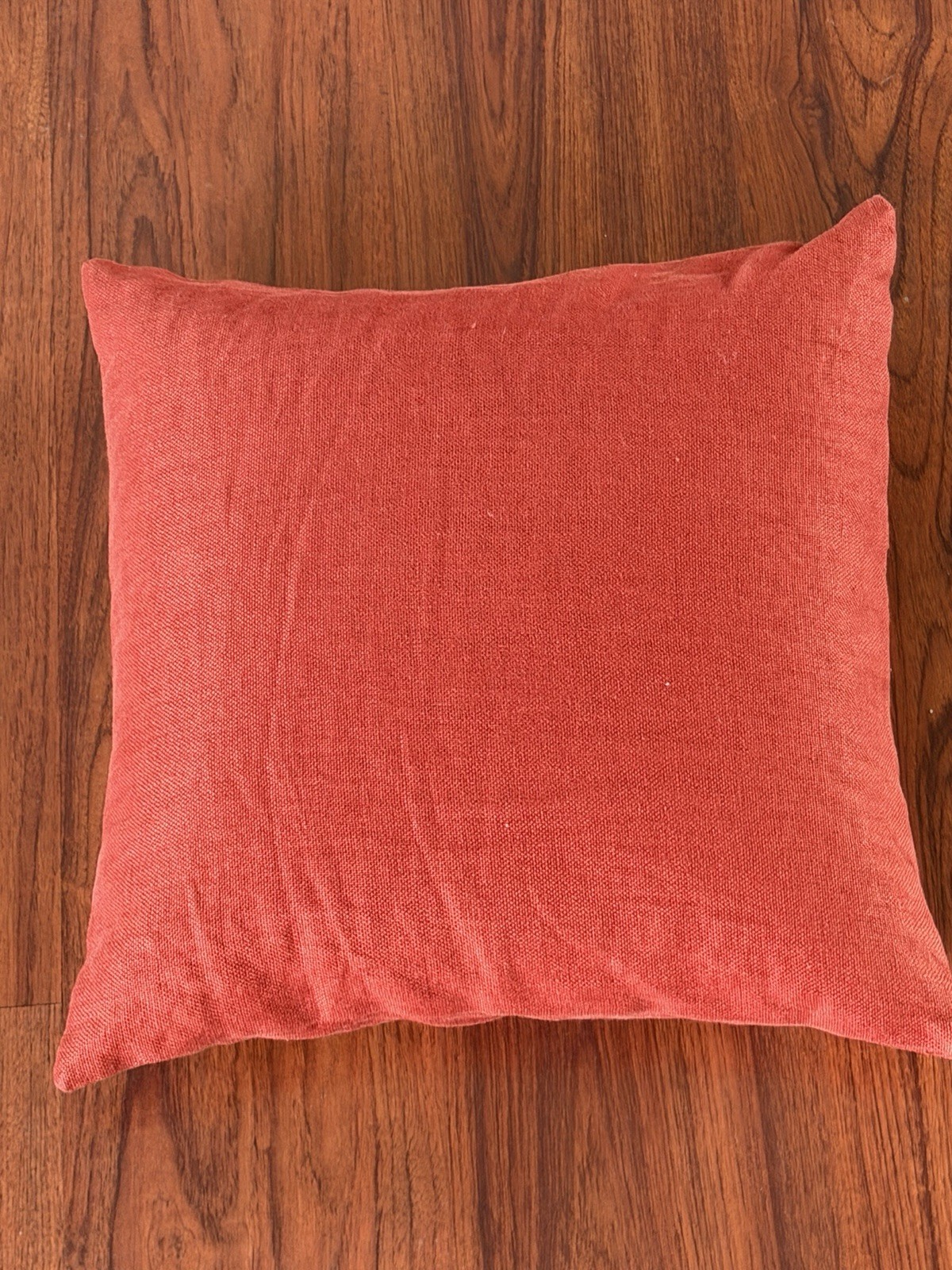 Pottery Barn Terracotta Linen Pillow Cover 18x18 Button Back Envelope