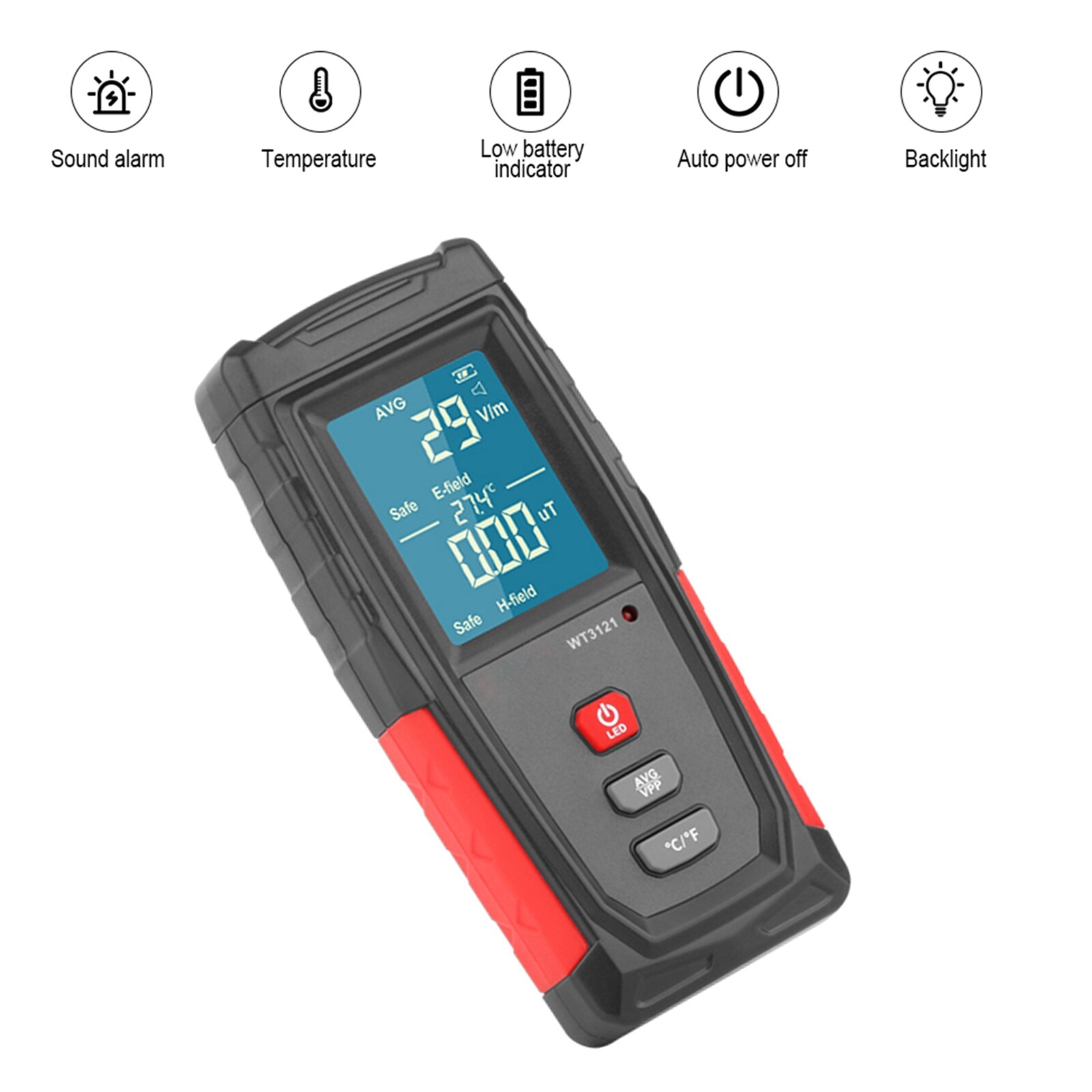Rechargeable Digital 5G 4G EMF Electromagnetic Radiation Meter Tester Detector