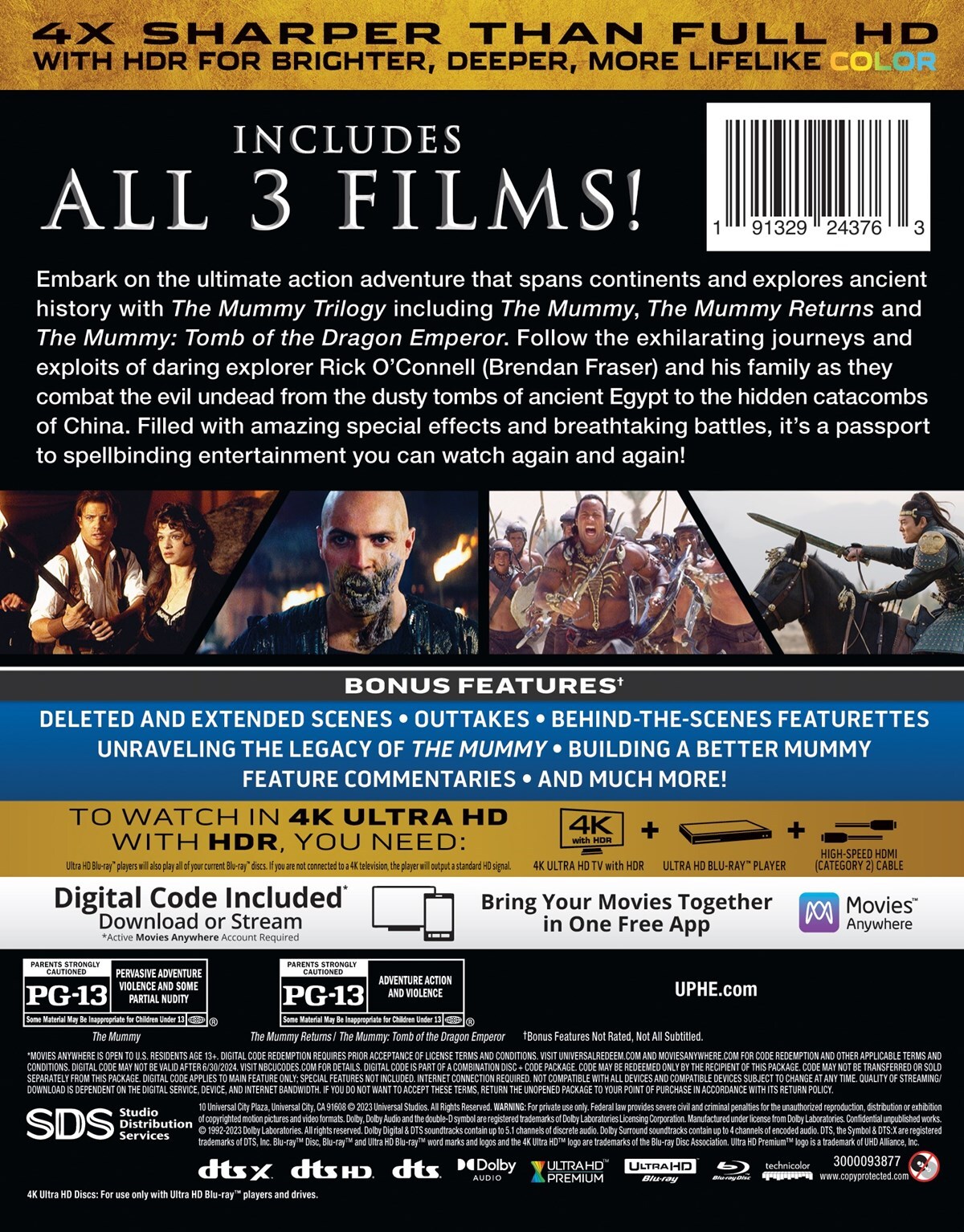 The Mummy Trilogy 4K UHD Blu-ray NEW