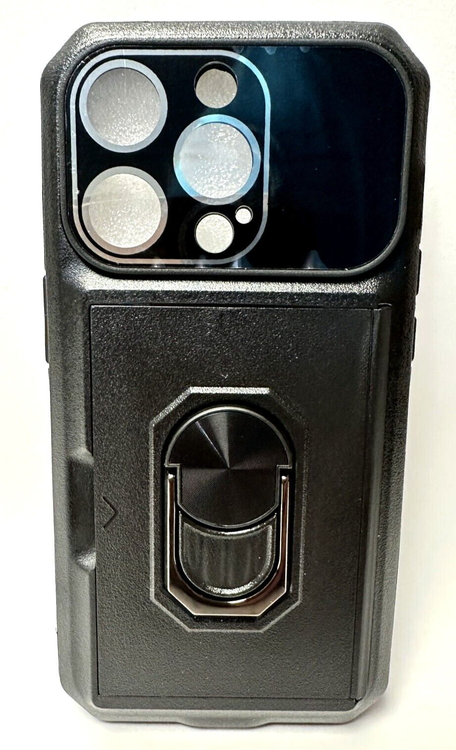 Best Ring Card Storage Camera protection phone case for  iPhone 14 Pro :   Black