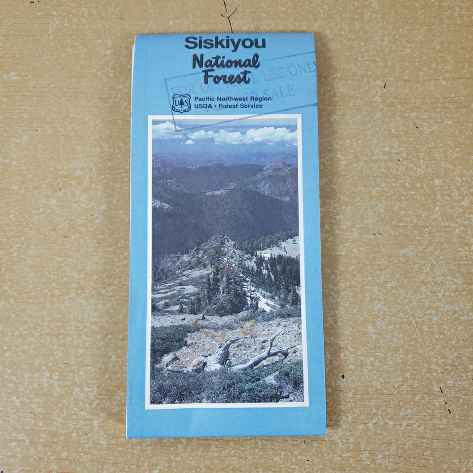 Siskiyou National Forest Service Map Southern Oregon, USFS 1984 VERY GOOD