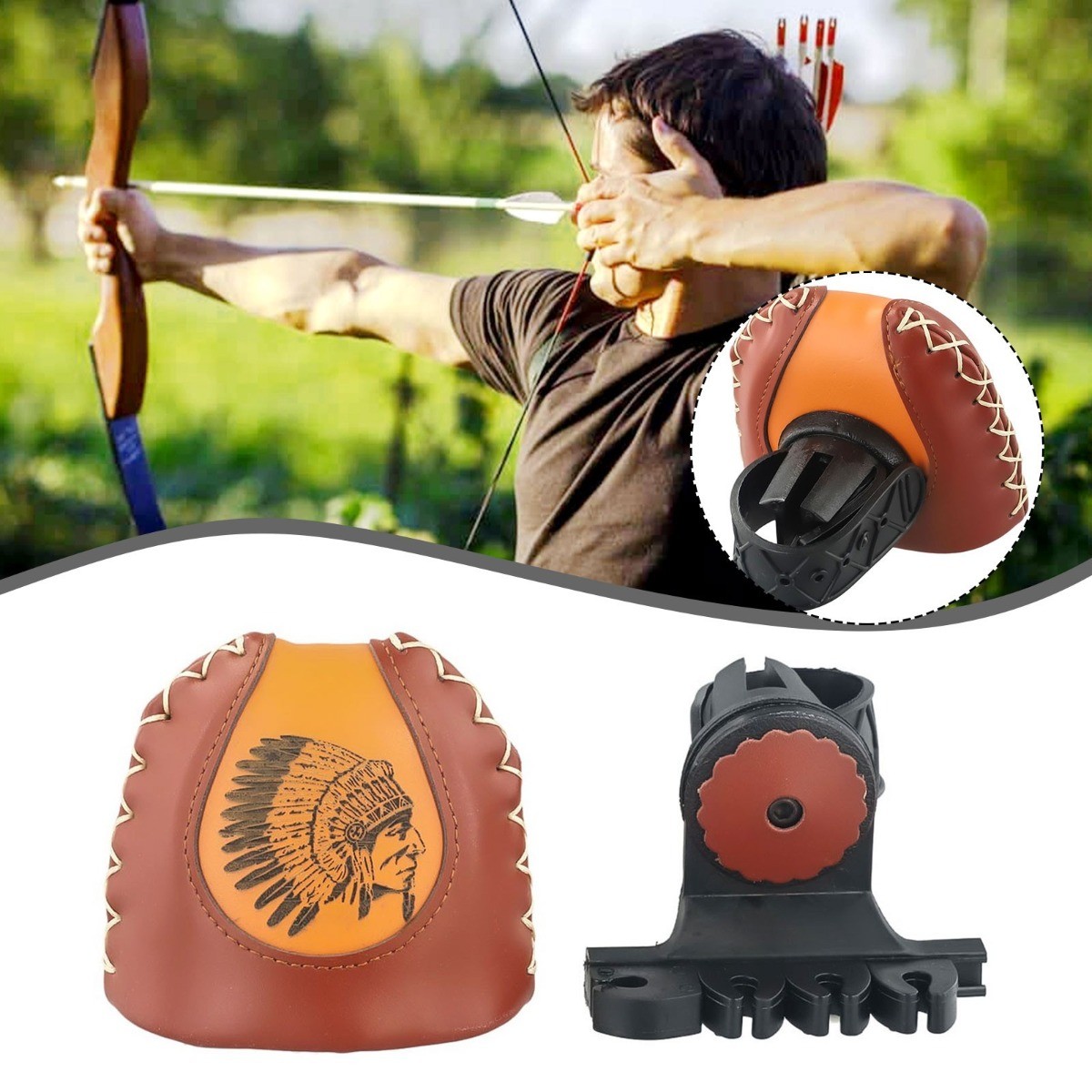 Traditional Leather Archery-Belt Strap Arrow Quiver Holder Longbow Recurve// Bow