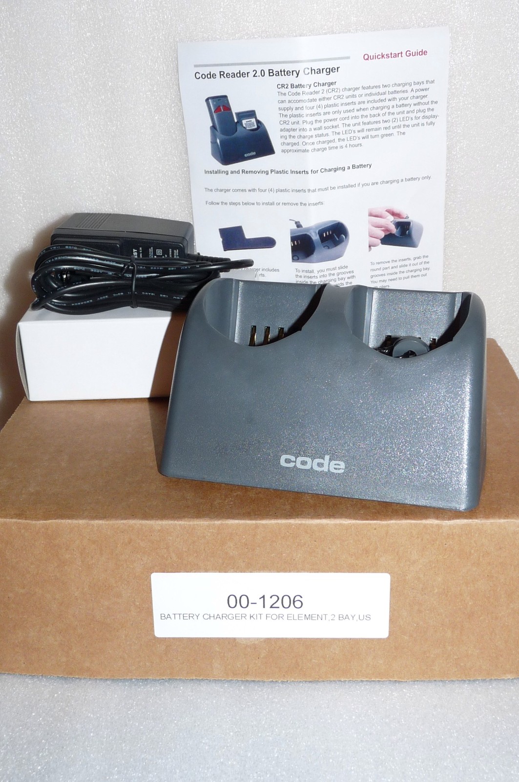 NEW EMS ESCORT MEMORY SYSTEMS CODE CORP CR2AG-A1 CHARGER FOR CHR-BLT-01 RFID