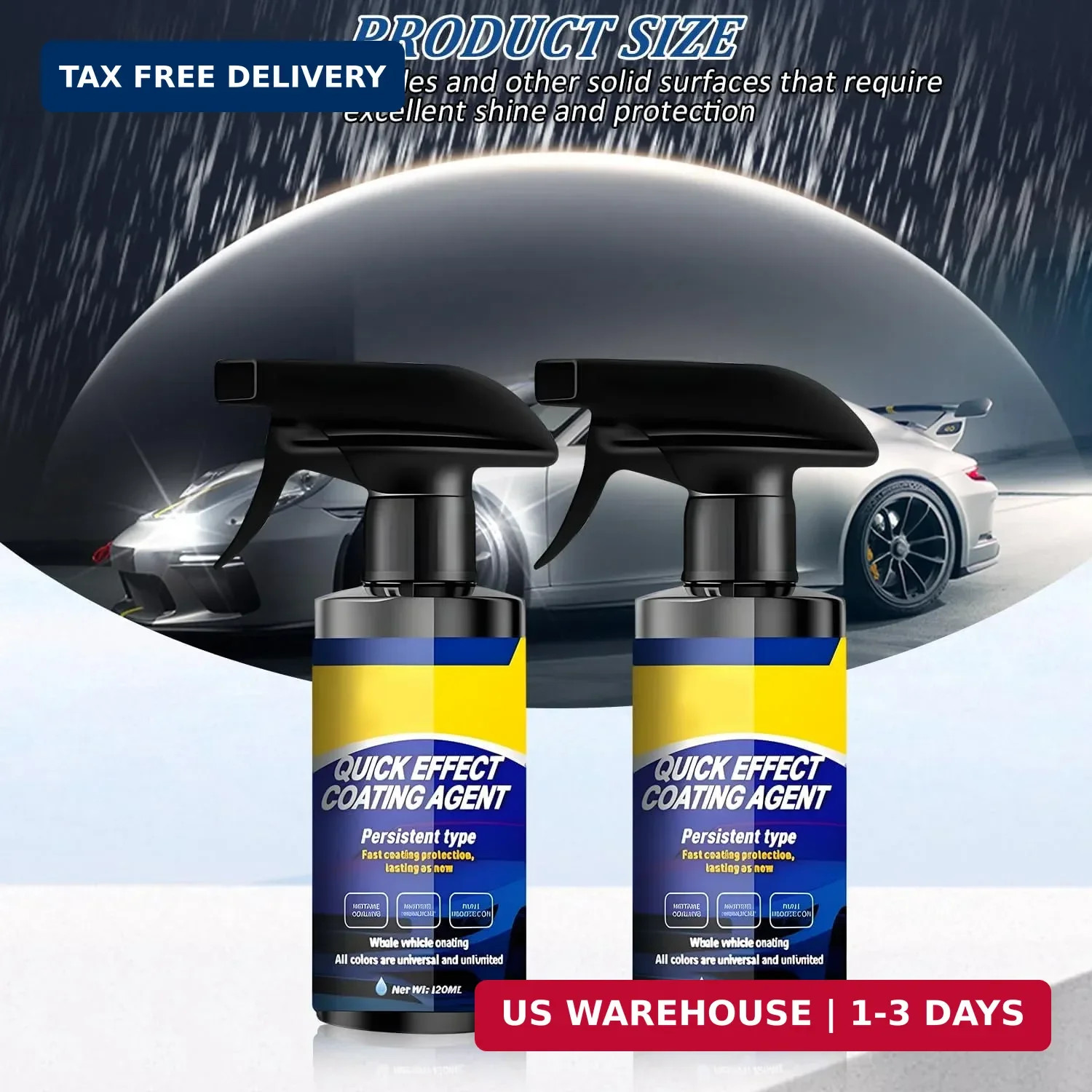 2Pcs Car Nano Coating Spray,Quick Effect Coating Agent for Car, Upgrade Advan...
