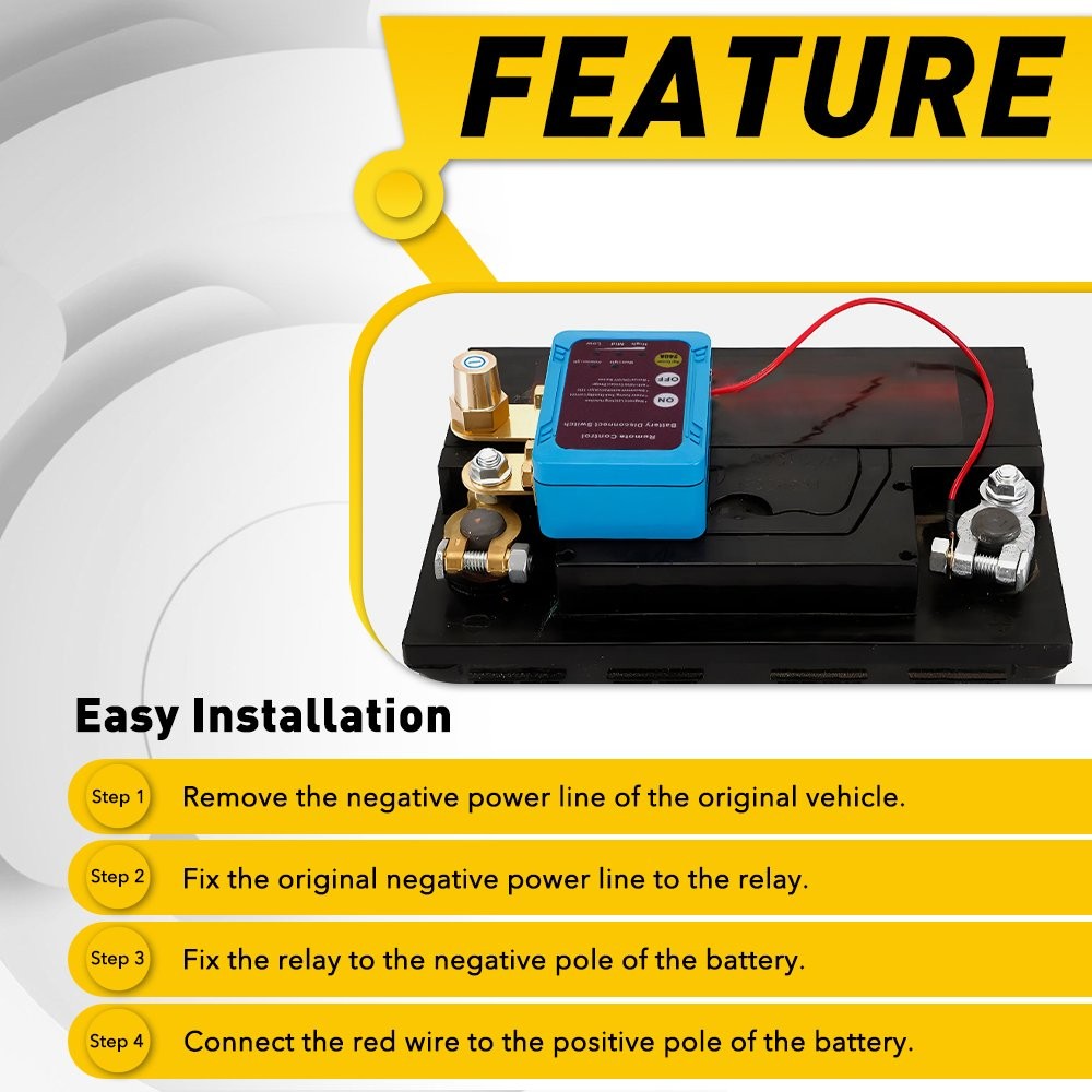 12V 240A Remote Battery Disconnect Switch Battery Kill Switch For Car RV ATV EPU
