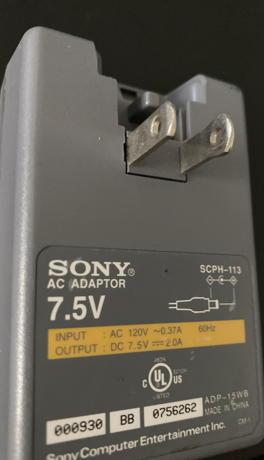 OEM Original Sony AC Adaptor7.5V SCPH-113