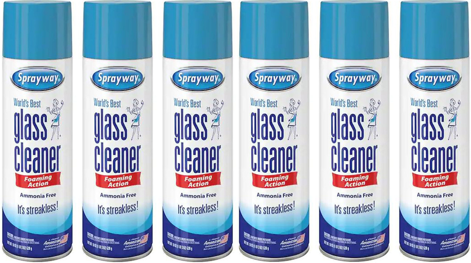 6 Pack Sprayway Glass Cleaner 23 oz Cans FAST Shipping CLEAN SHINE, FRESH SCENT
