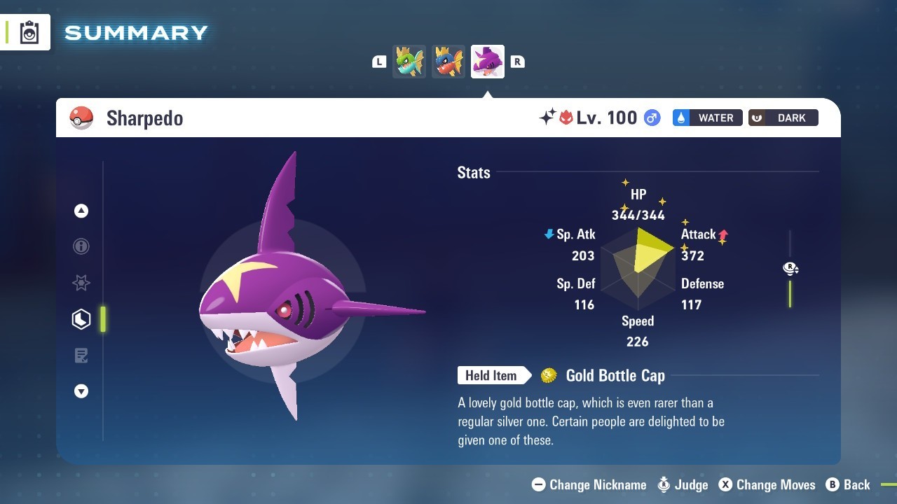 Pokémon Legends: Z-A Shiny Sharpedo 6iv ✨Max EV✨ALPHA