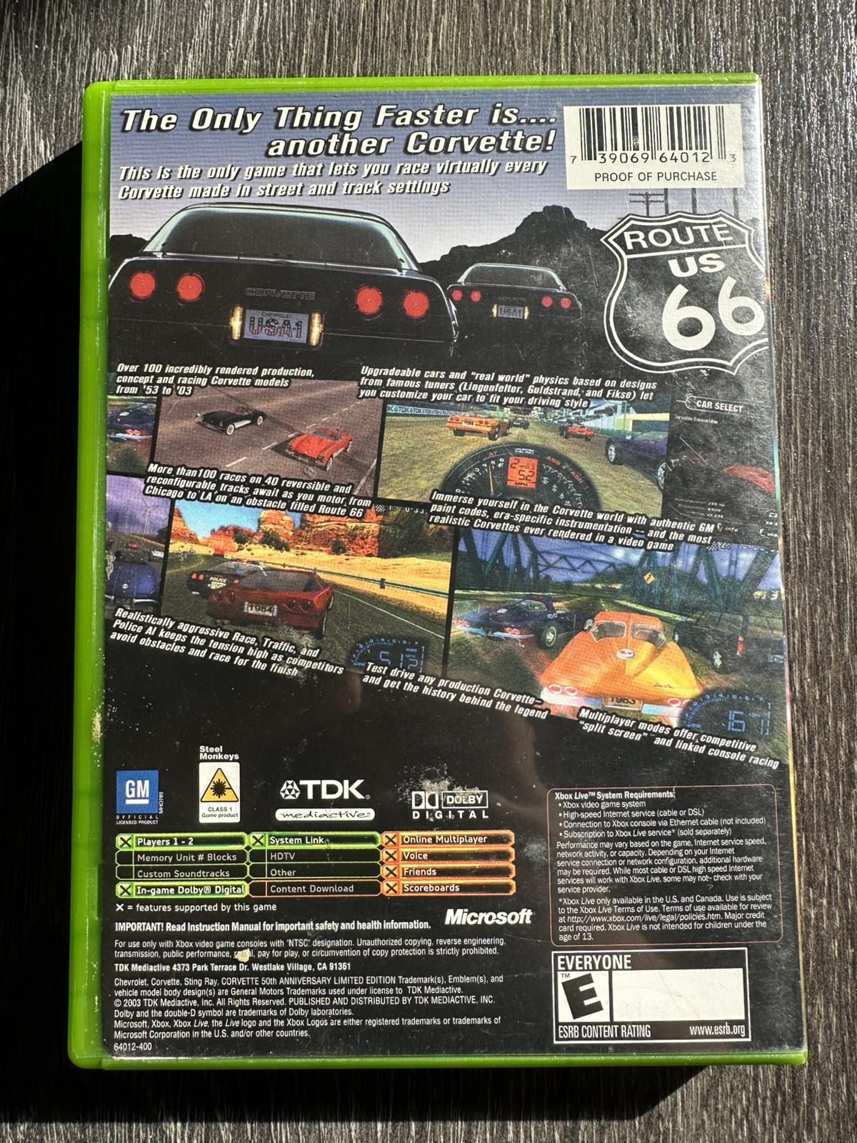 Corvette (Microsoft Xbox, 2004) Case Only