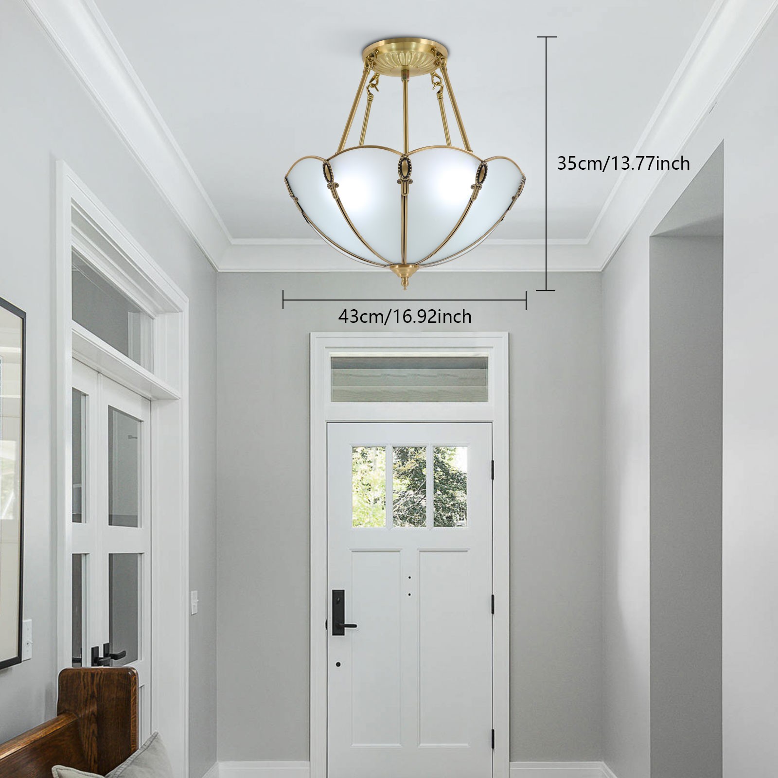 Retro Pendant Lamp 110V Hanging Chandelier 4 Lights Antique Style Pendant Light