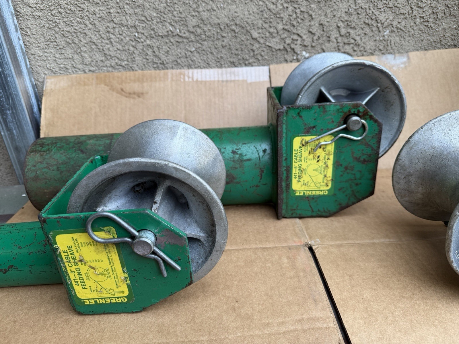 3 Greenlee 441 Cable Feeding Sheave 5” & 3”