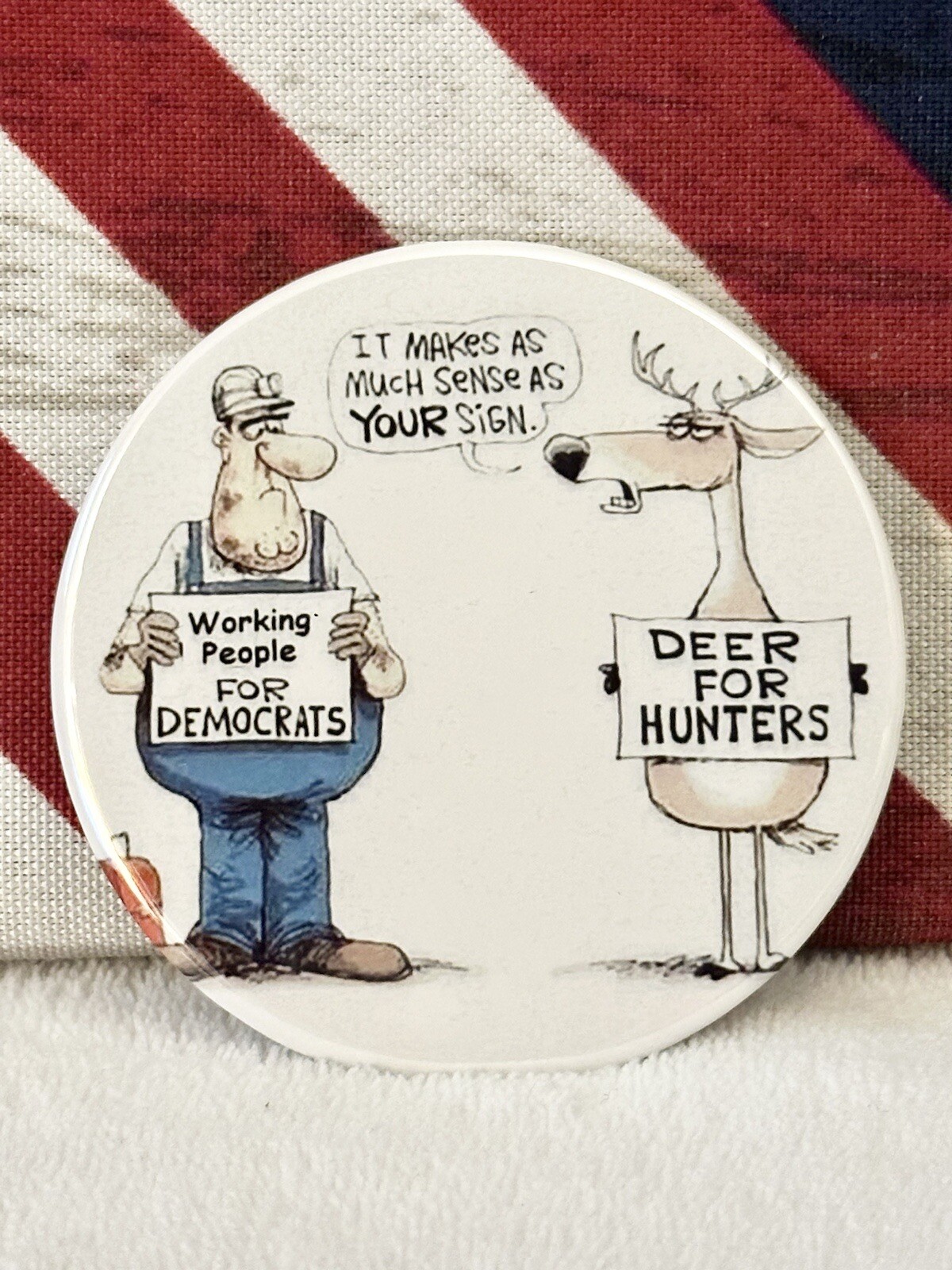 Trump 2024 Anti-Democrat "Satire" Political Campaign "MAGNET BUTTON" - 3" Round