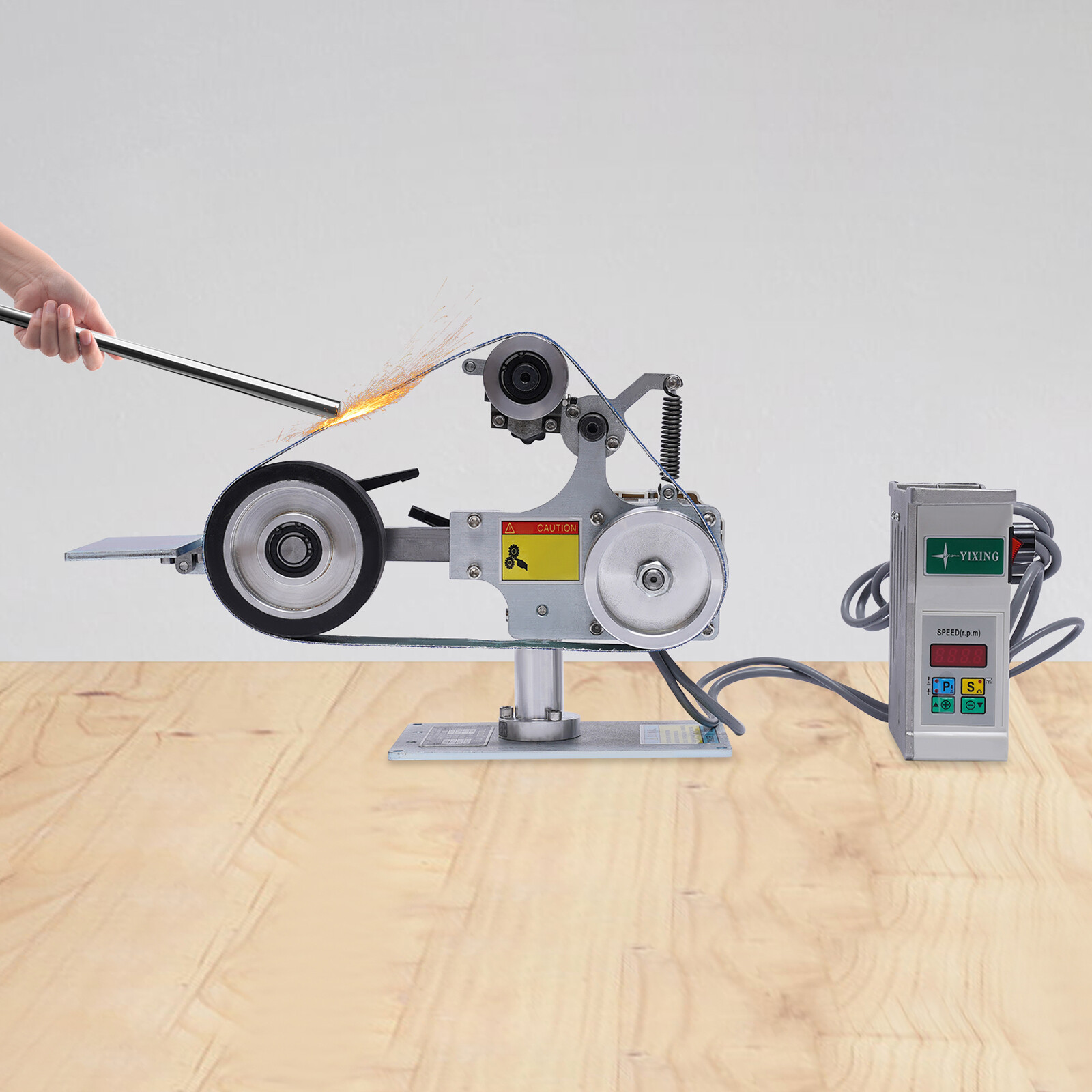 Belt Sander Bench Grinder Knife Sharpener with Large Table Polishing Sander