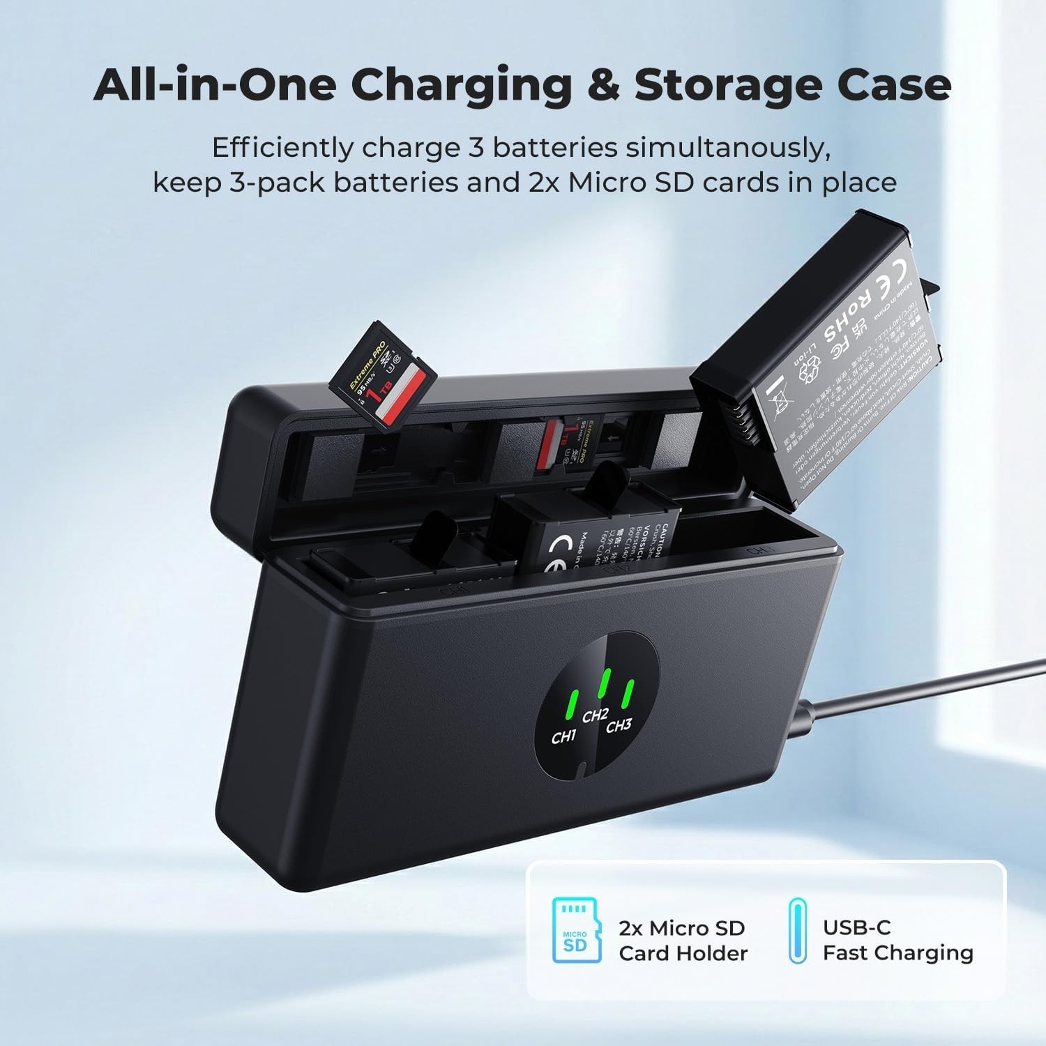 DJI Osmo Action 5 Pro Battery Kit - 3 Batteries-