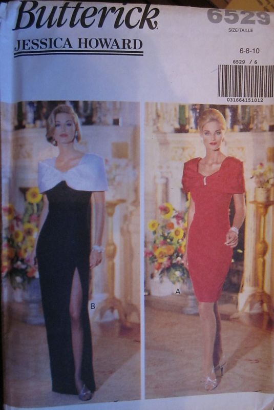 UNCUT Vintage Butterick SEWING Pattern 6529 Evening Gown Prom Formal 6-22 FF OOP