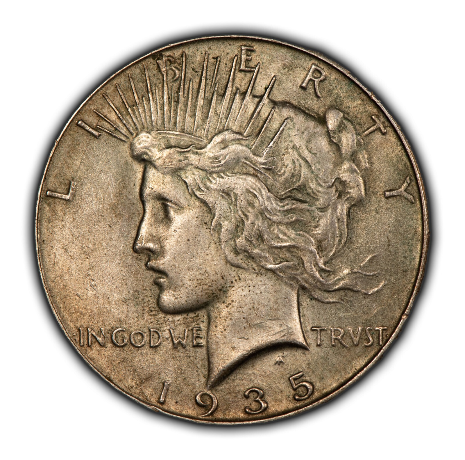 1935 $1 Silver Peace Dollar - Luster - UNC - SKU-D4787