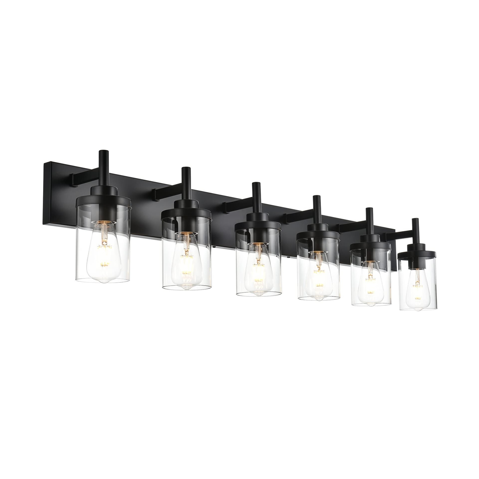 Modern Black Bathroom Vanity Light,6 Light Industrial Bathroom Light Fixtures...