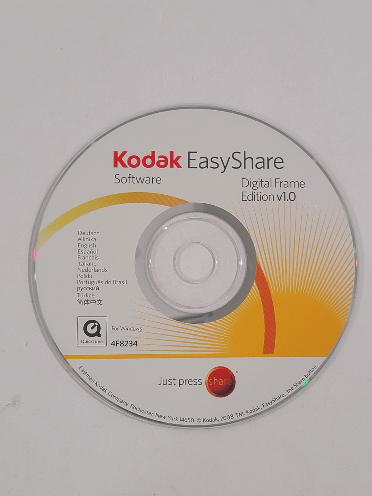 Kodak EasyShare Digital Frame Edition Software Version 1.0 Disc CD