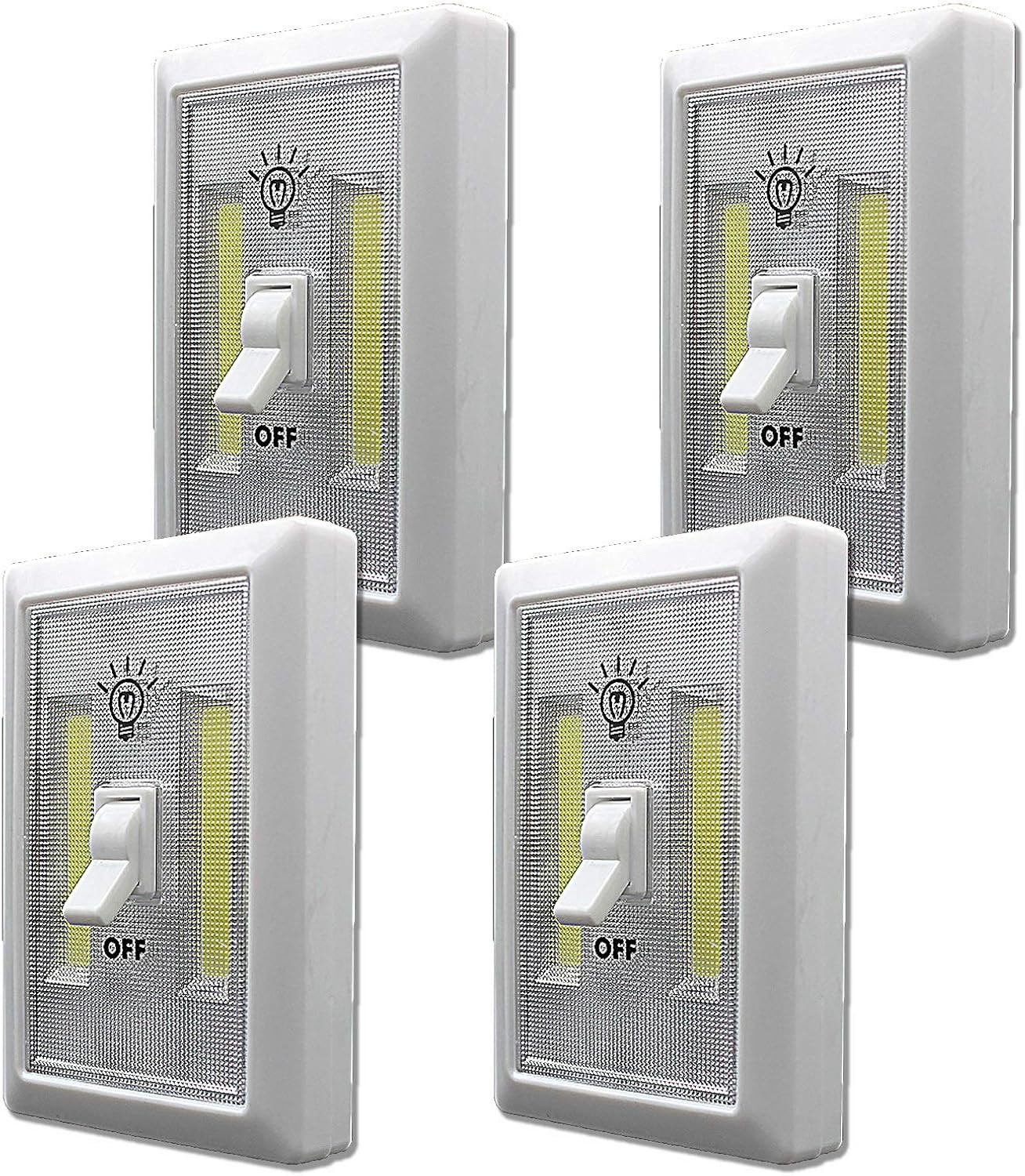 LED Night Light, Battery Powered Light,Cordless COB Switch White
