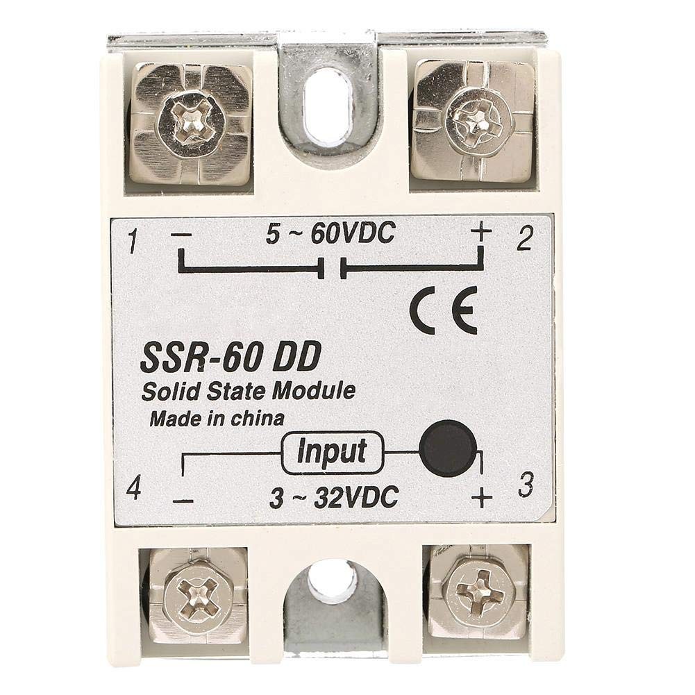 Solid State Relay, DcDc Solid State Relay SSR60Dd 60A 3-32V DC to 5-110V DC SSR