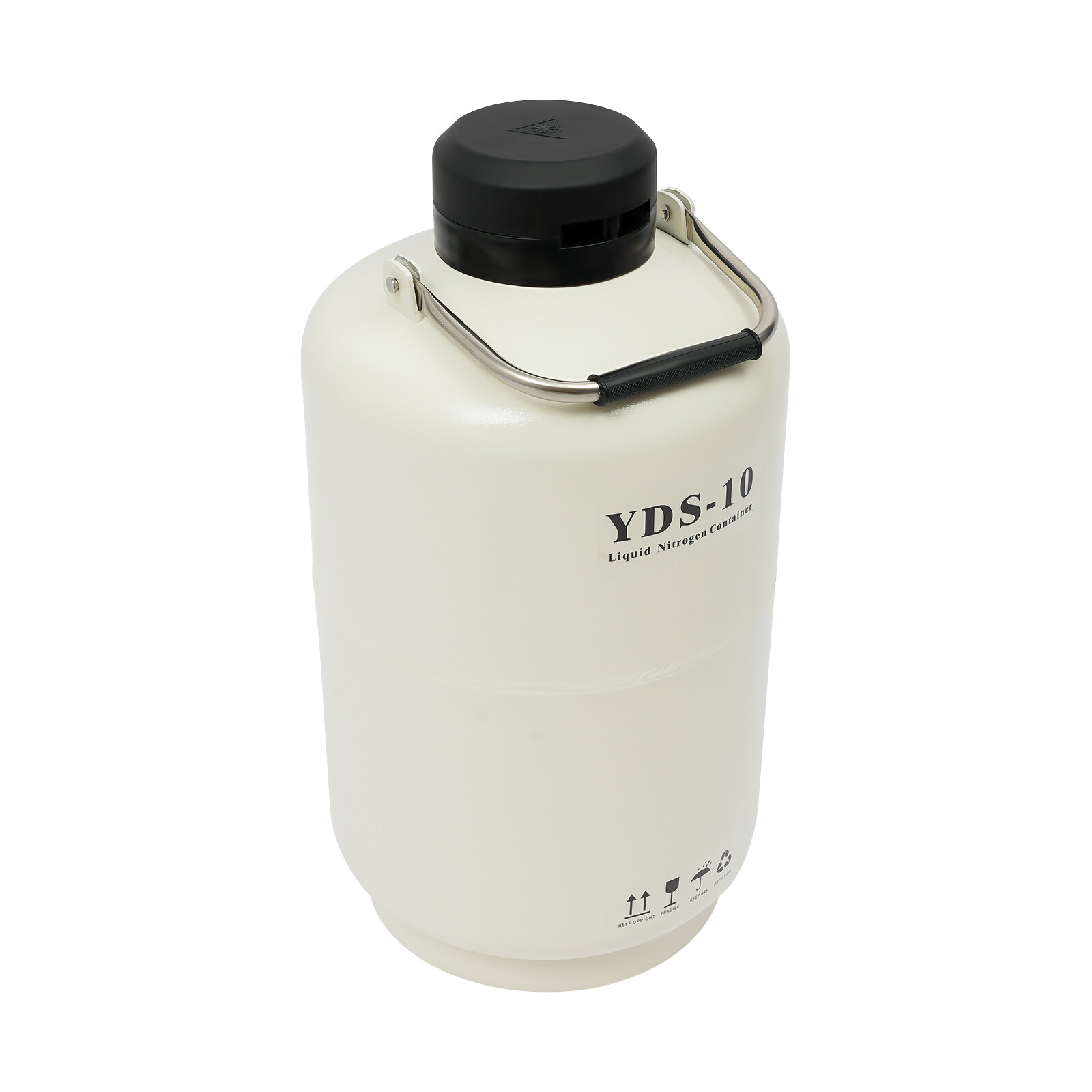 10L Liquid Nitrogen Tank, Cryogenic Container, 0.03Gal/Day Evaporation, Portable