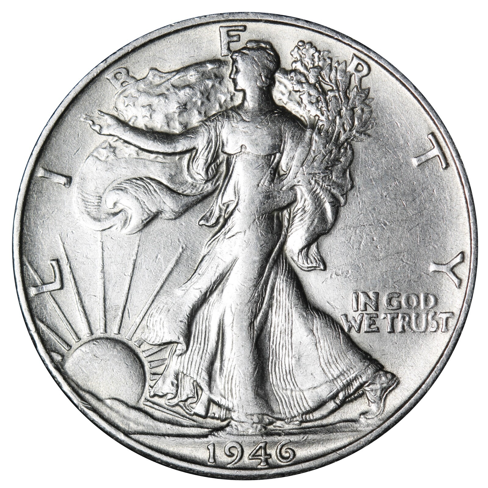 1946-S Walking Liberty Half Dollar In AU Condition
